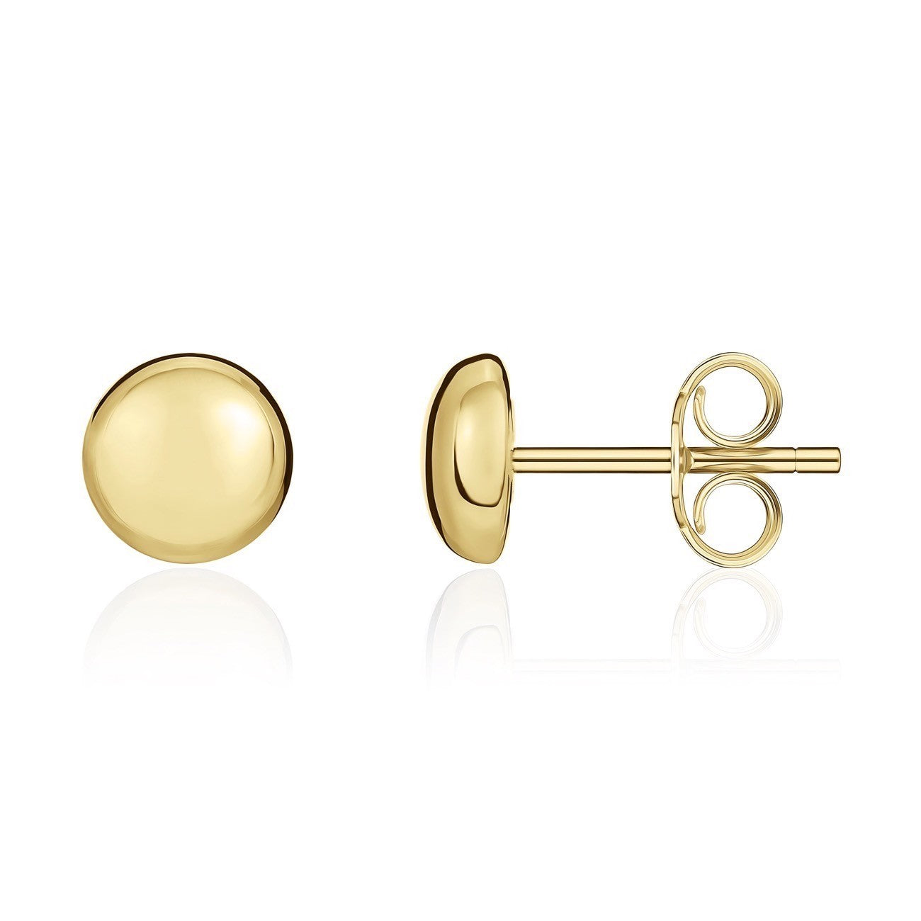 18CT YELLOW GOLD 8MM POLISHED BUTTON STUDS