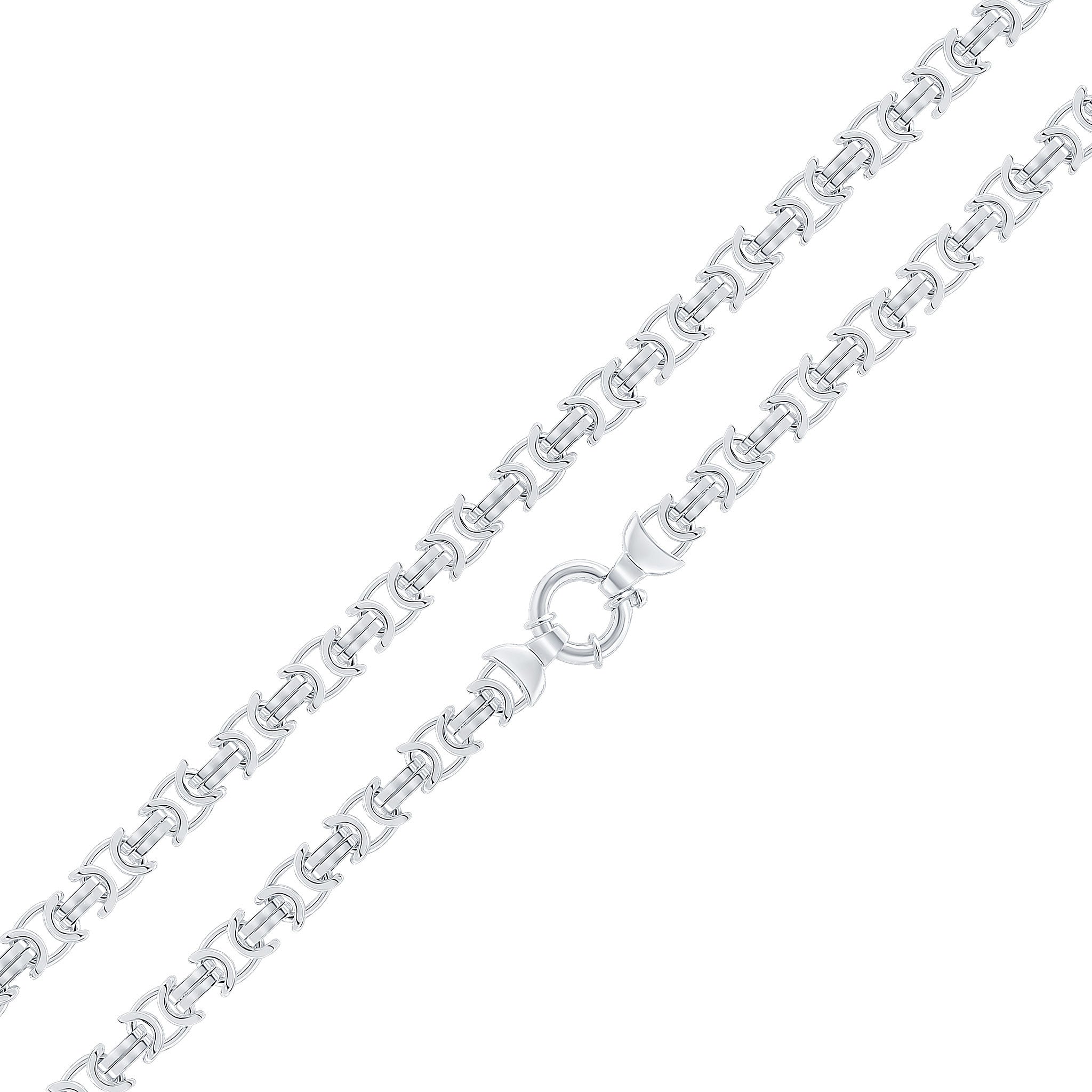 Silver 8mm Flat Byzantine 8" Bolt Ring