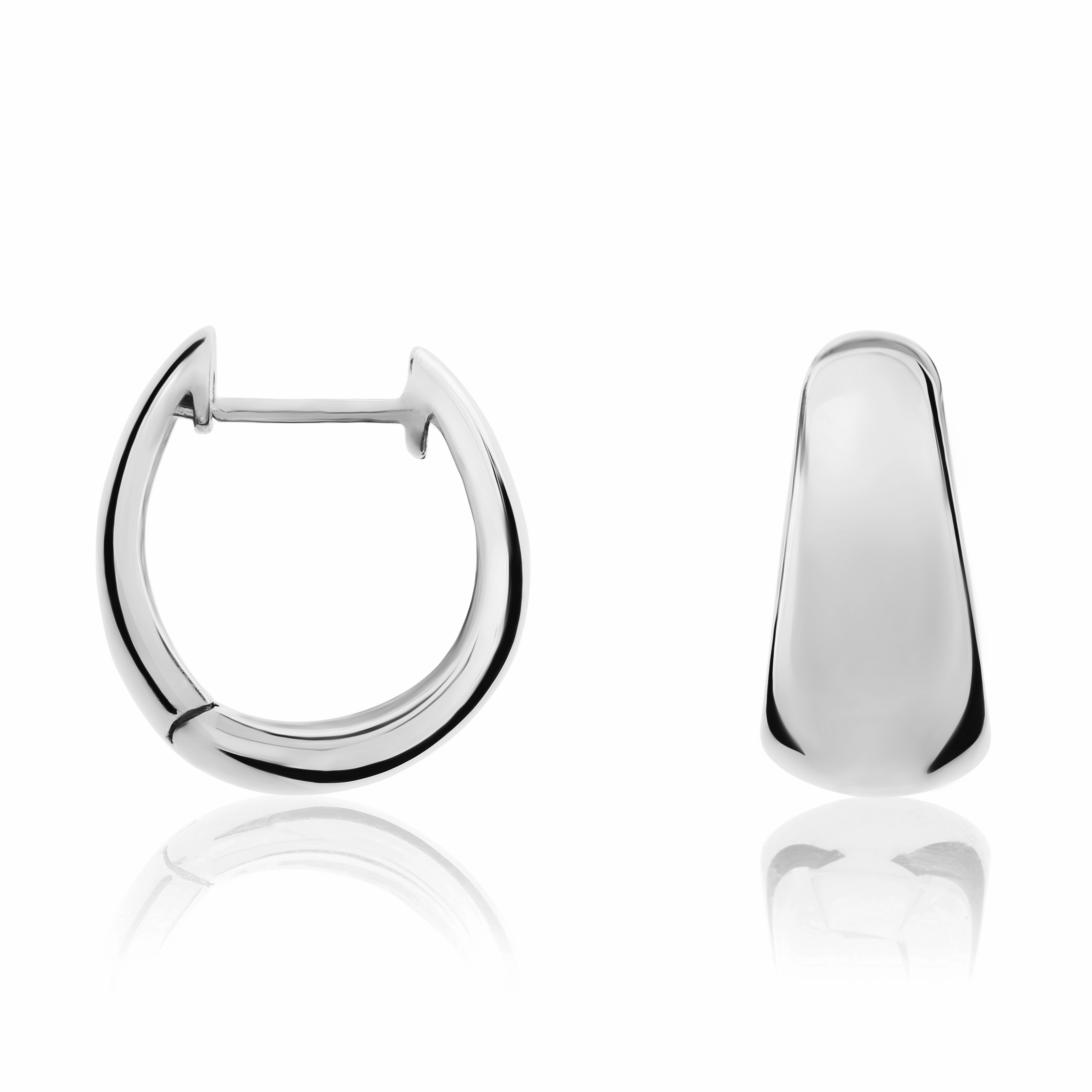 9CT WG POLISHED TAPERED HUGGY EARRINGS