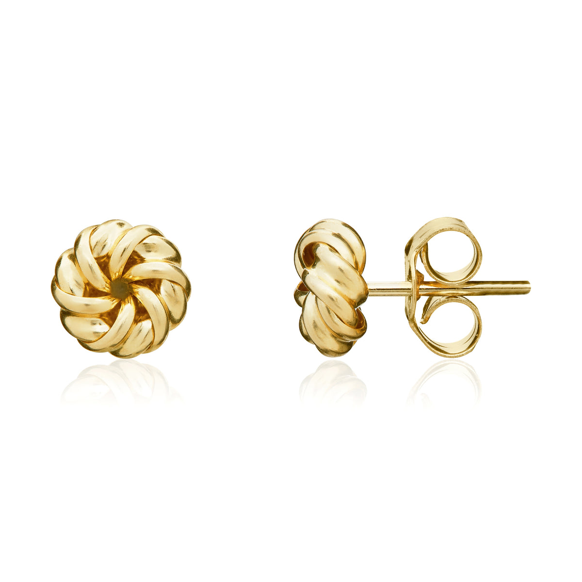 9CT YELLOW GOLD SMALL SWIRL RIBBON STUD EARRINGS