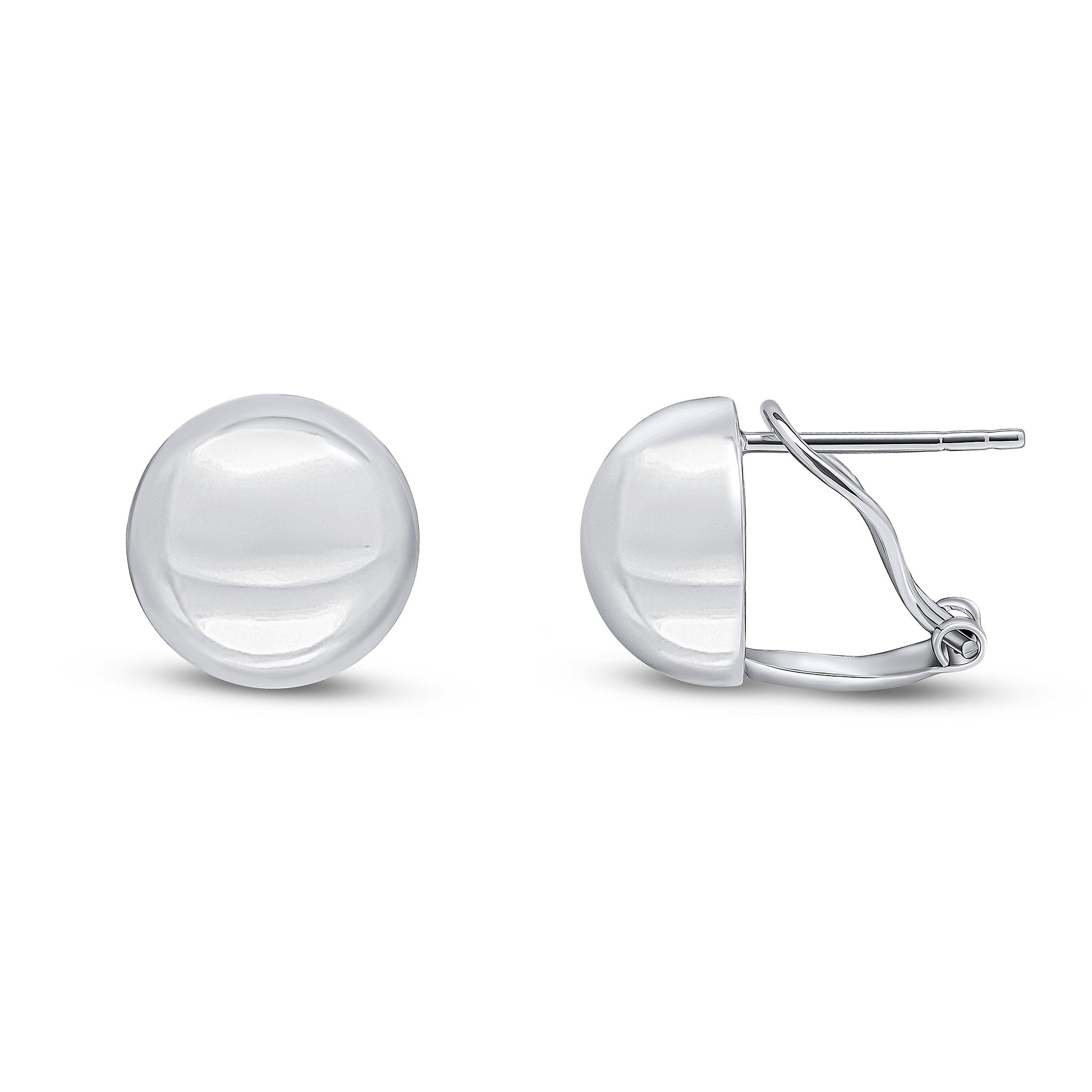 9WG POLISHED DOME PEG & CLIP EARRINGS