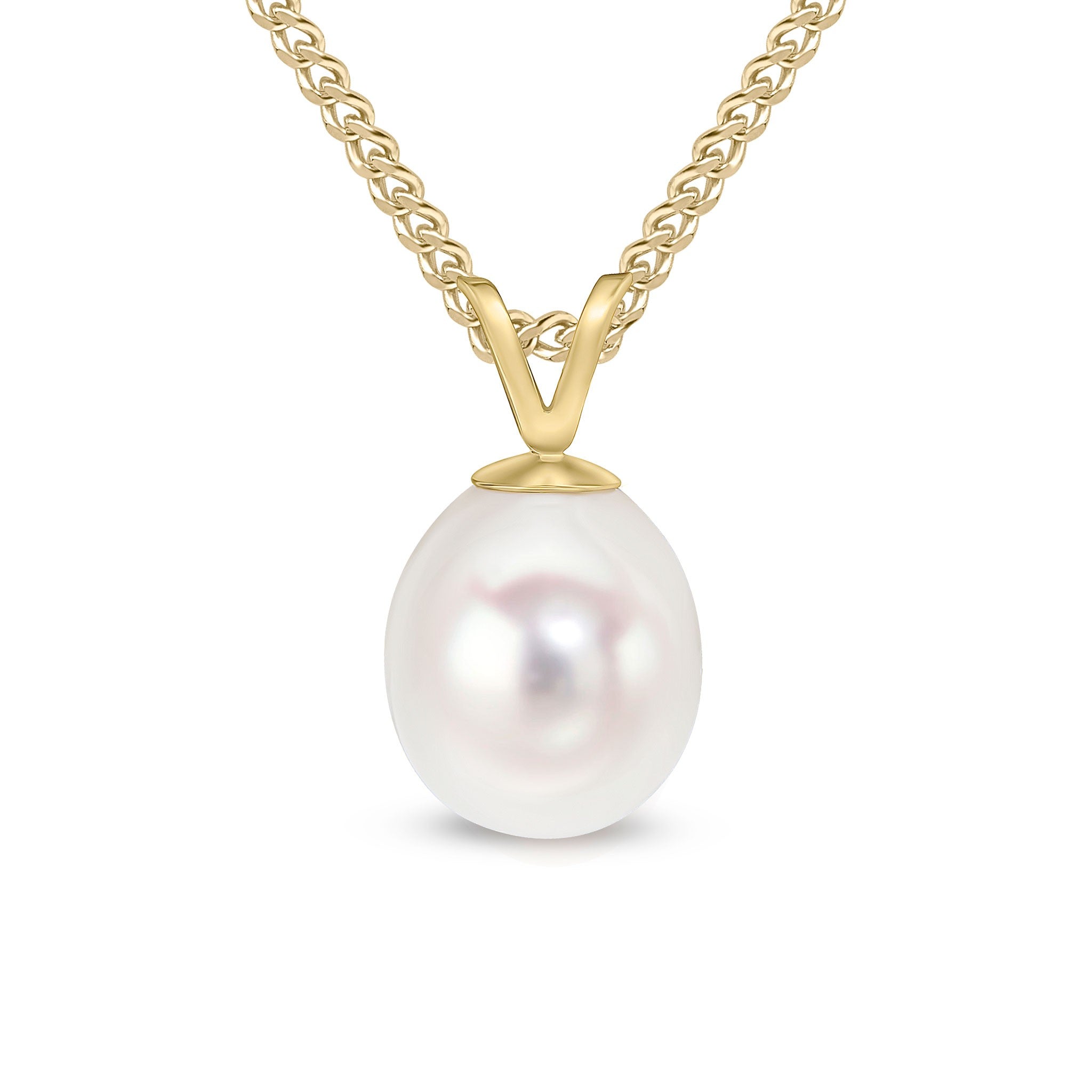 9CT YELLOW GOLD 8-8.5MM FRESHWATER PEARL DROP PENDANT