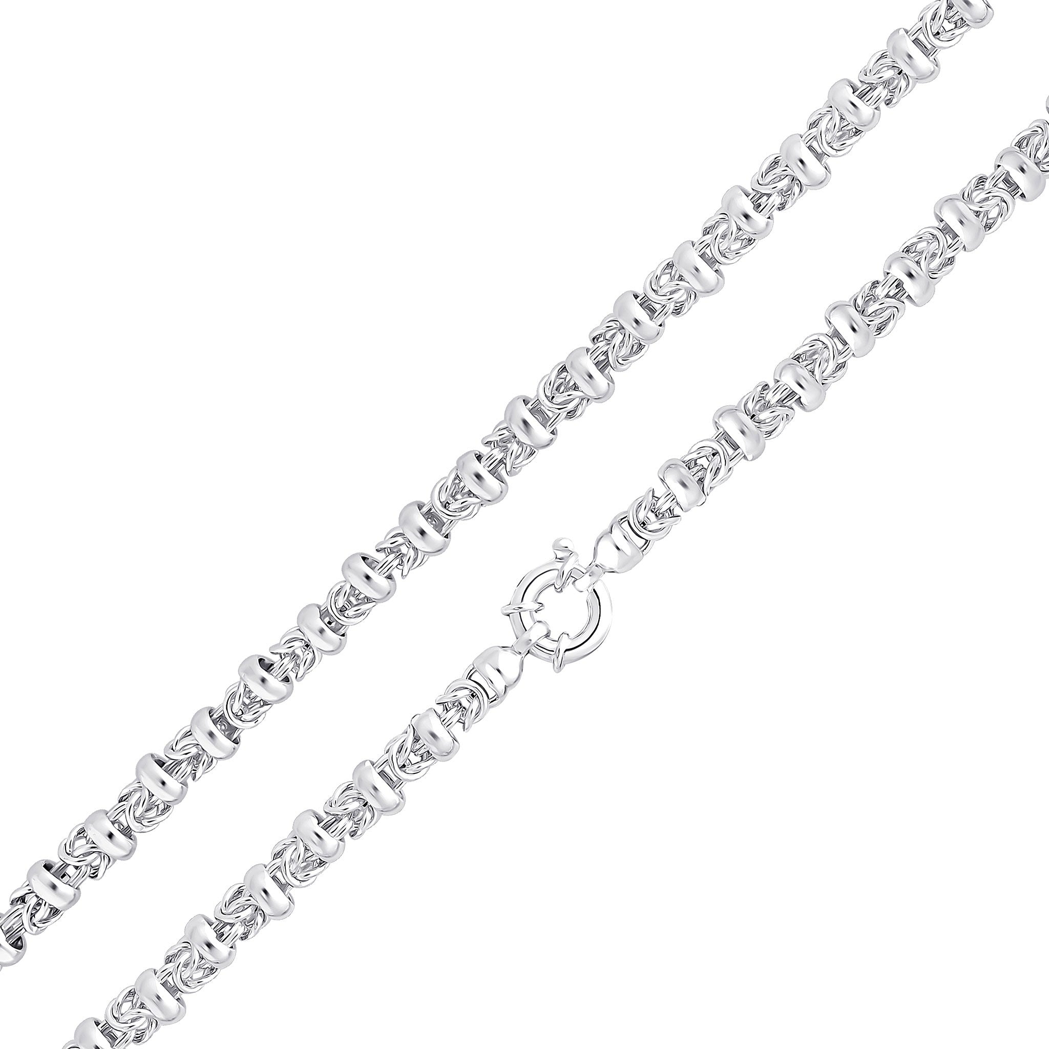 Silver 7.5mm Byzantine 7.5" Bolt Ring