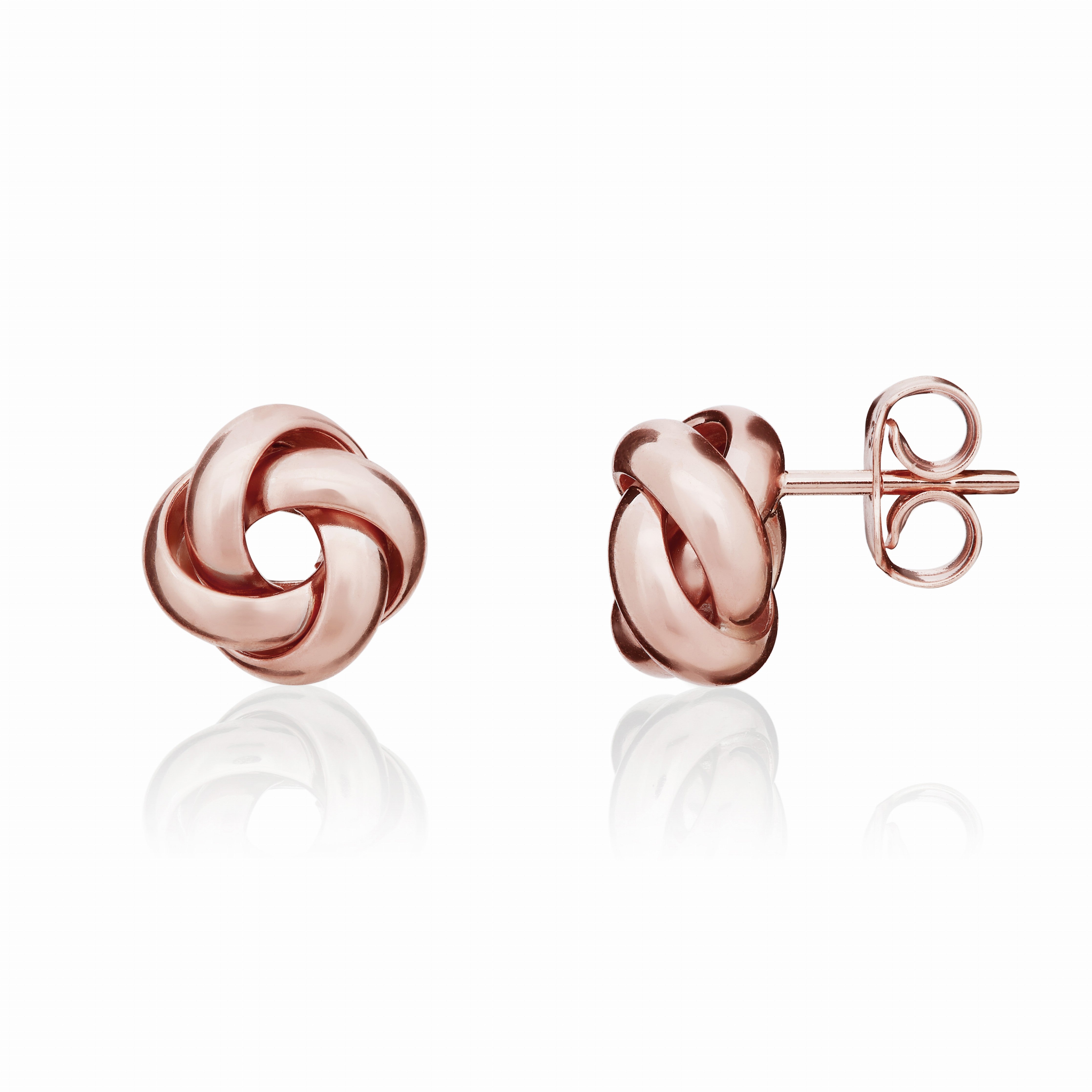 9CT ROSE GOLD POLISHED 4 STRAND KNOT EARRING