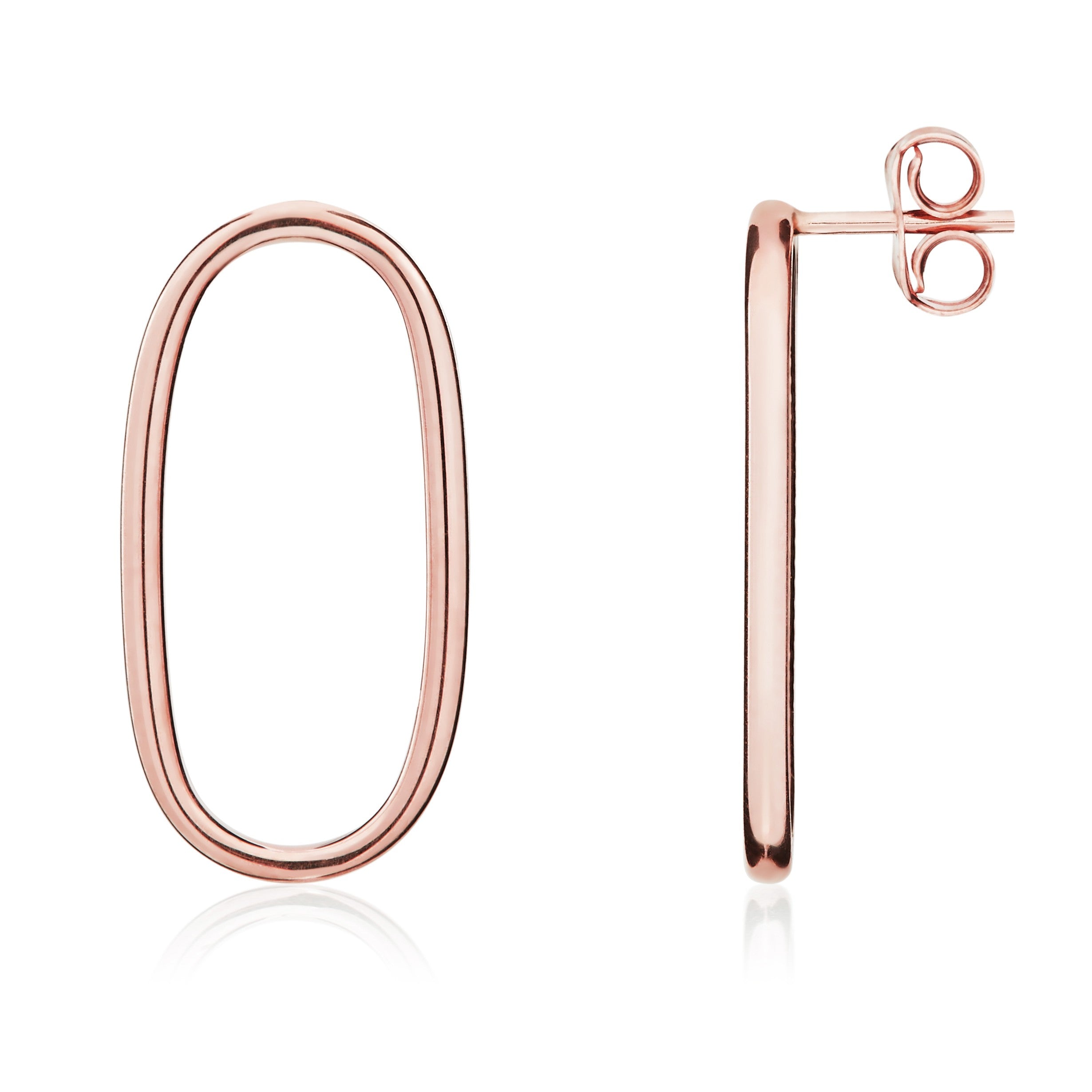 9CT RG POLISHED TUBE LONG OVAL EARRINGS
