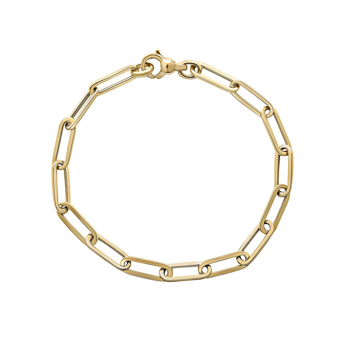 9CT YELLOW GOLD OVAL PAPERCHAIN LINK BRACELET