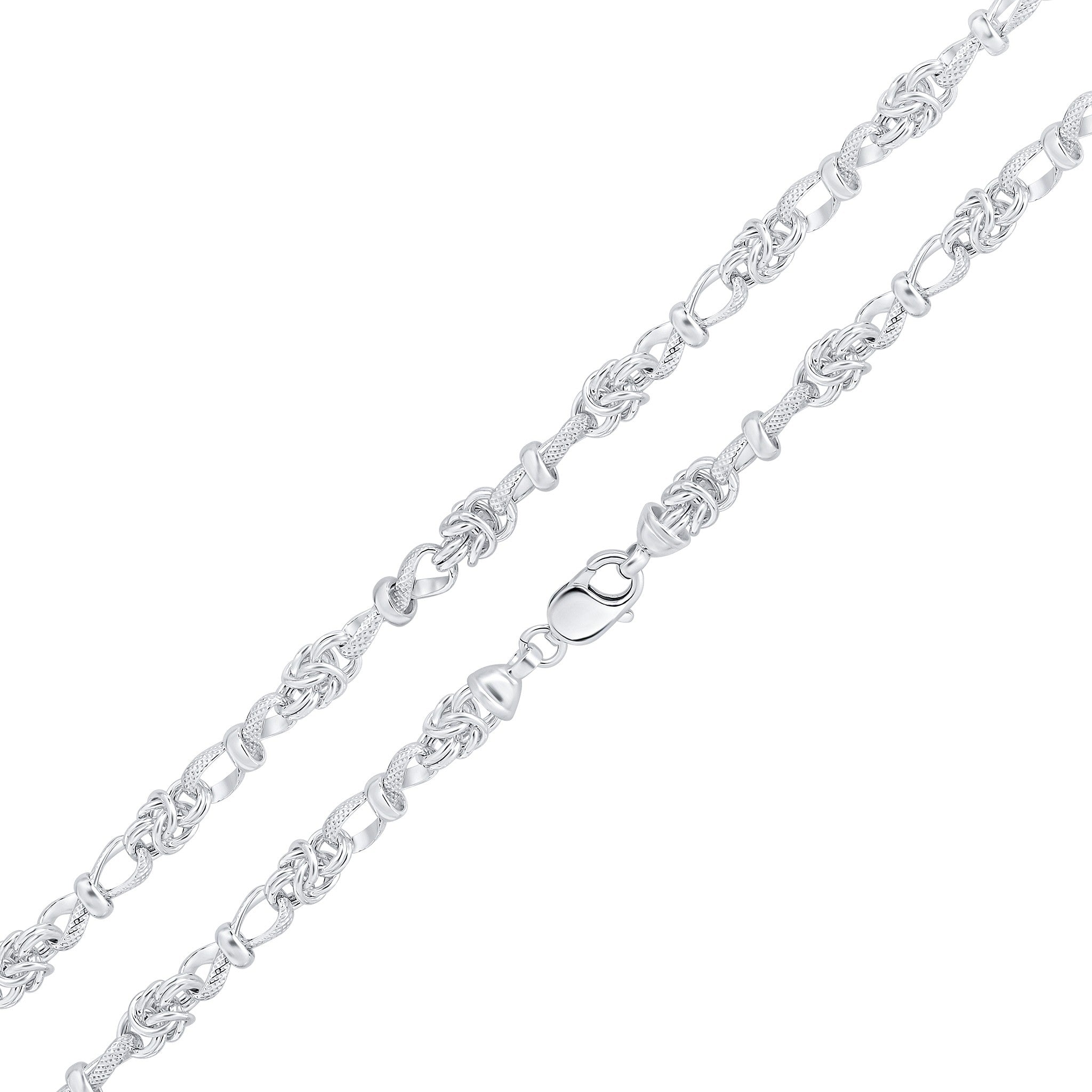 Silver 6.6mm Byzantine Infinity 7.5"