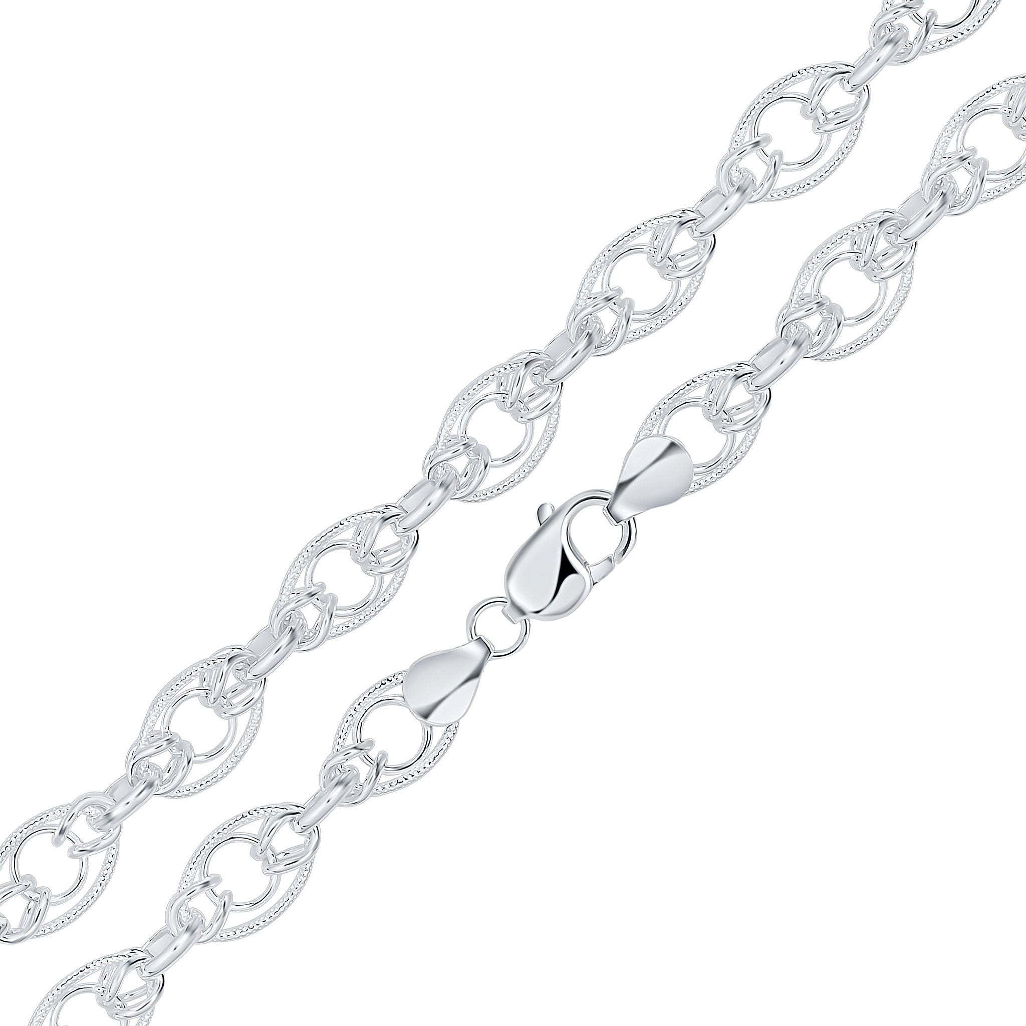 Silver 10.7mm Oval Knot 18"