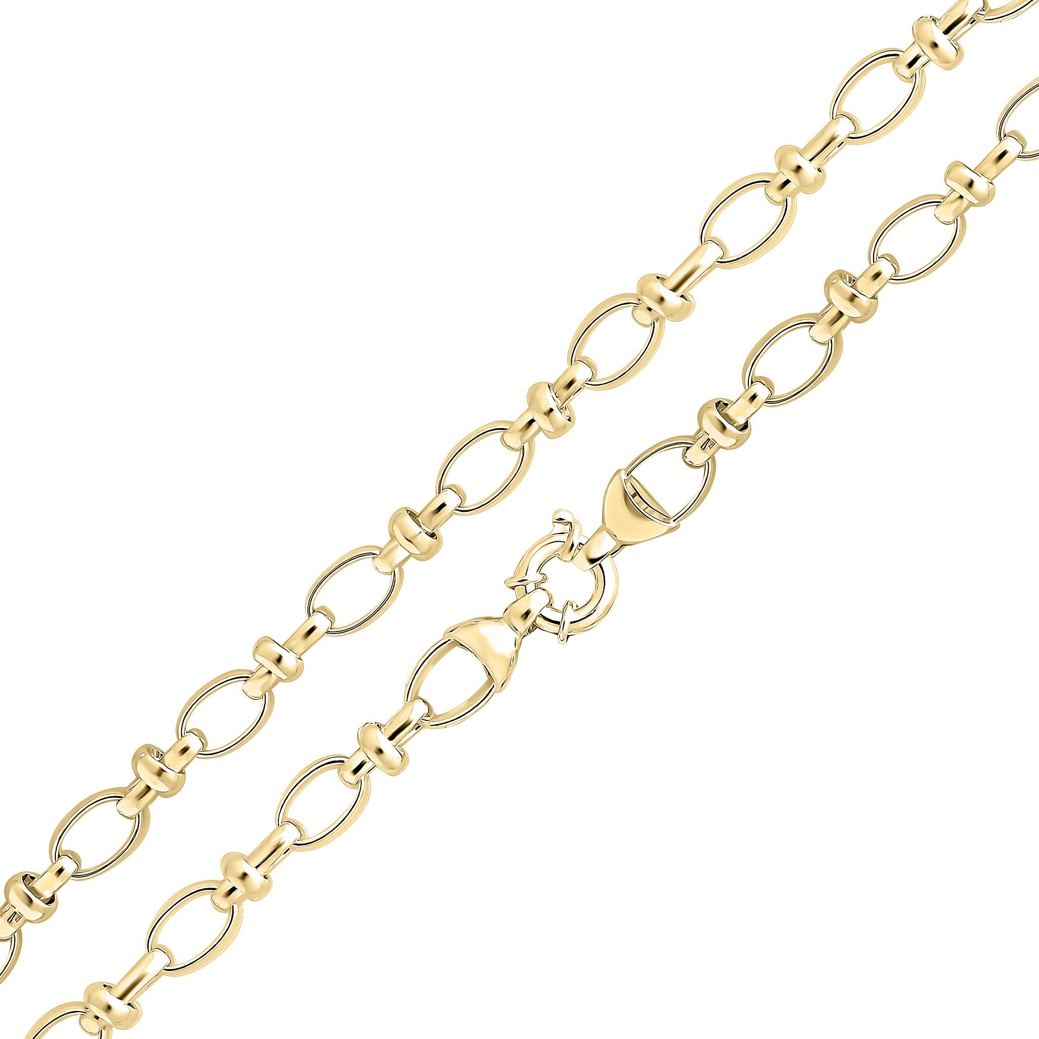 18ct Vermeil 8.5mm Oval Pinch Bar 18"