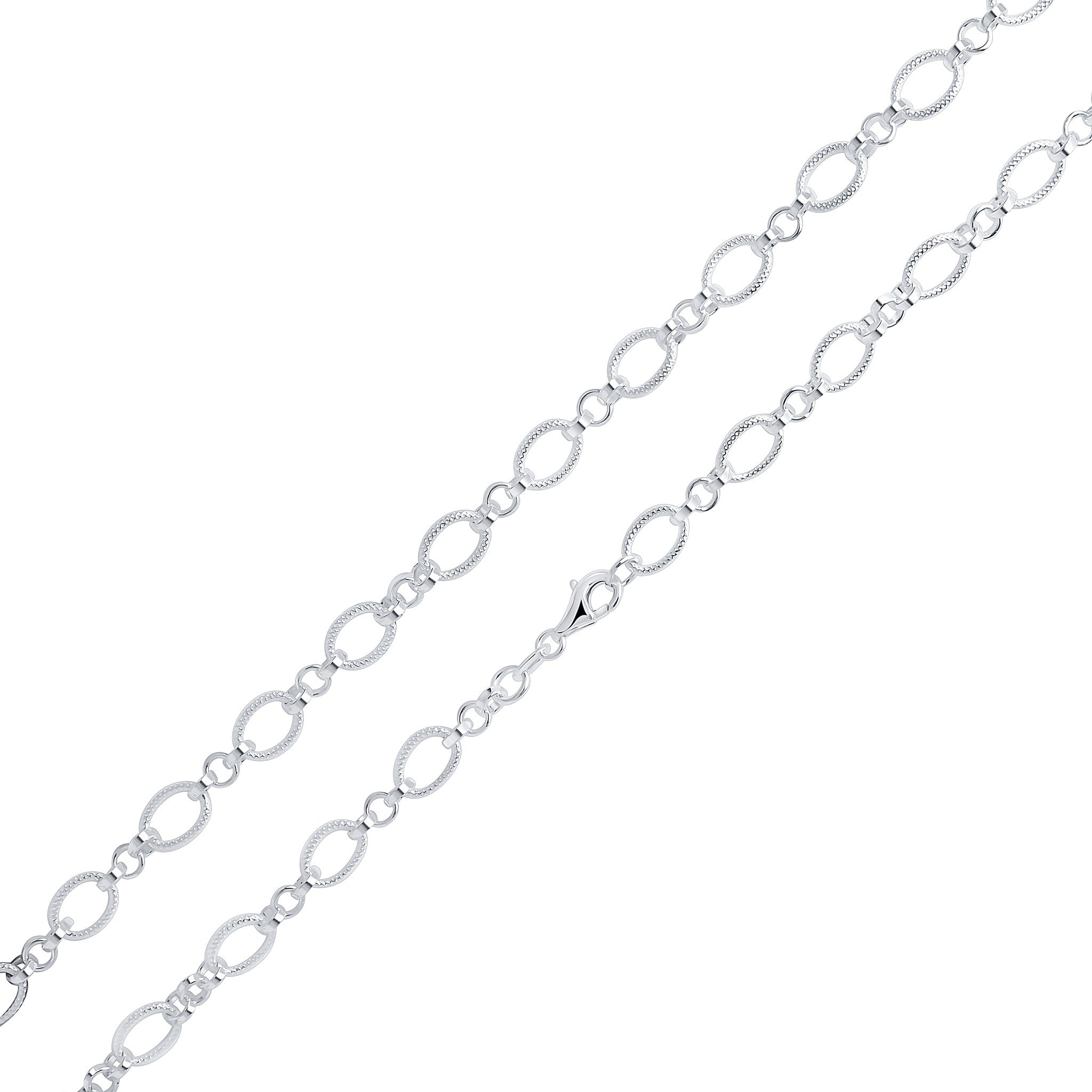 Silver Textured Oval 7.5"