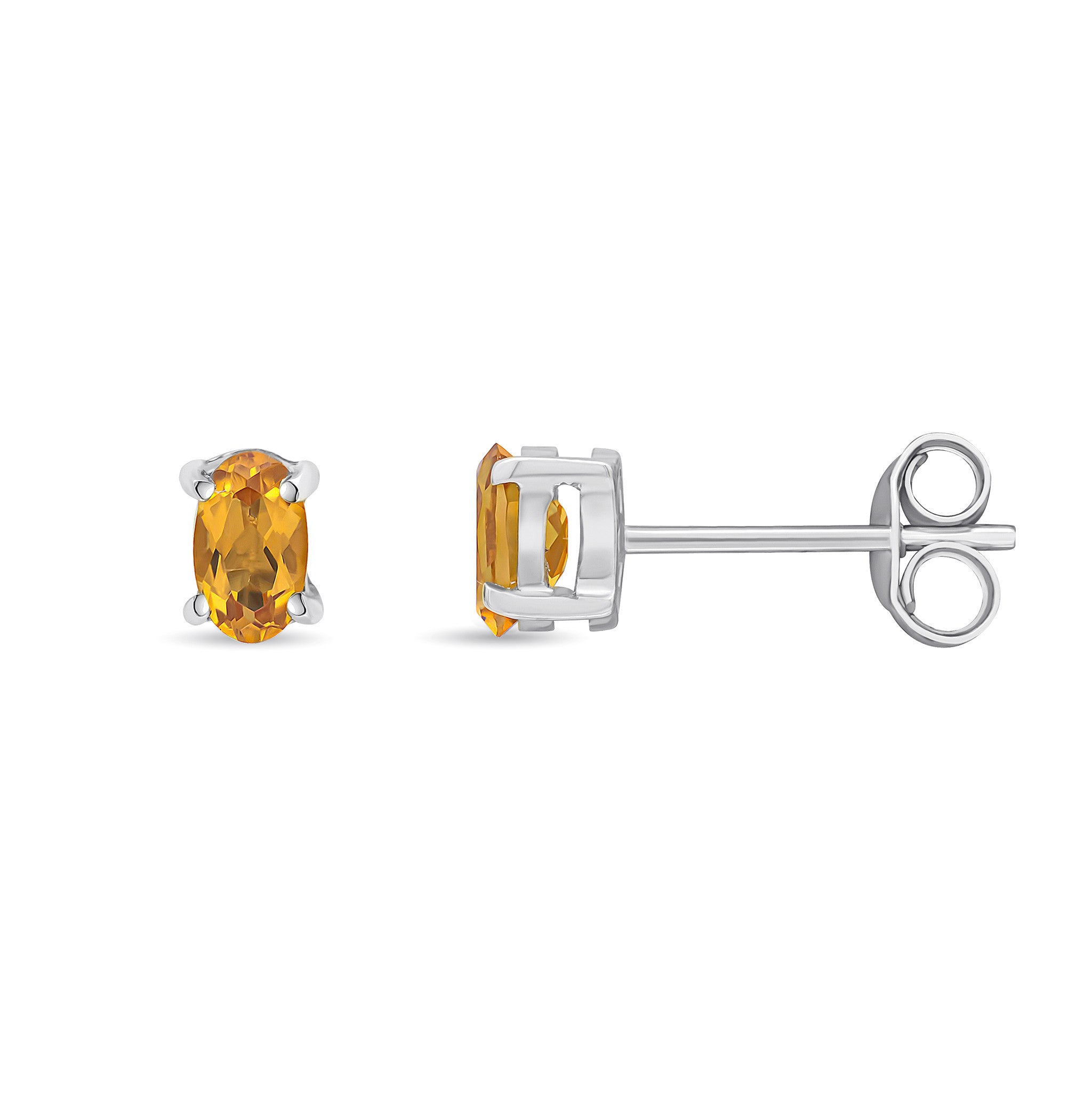 9WG 5X3 OVAL CITRINE CLAW SET CLAW SET EARRINGS