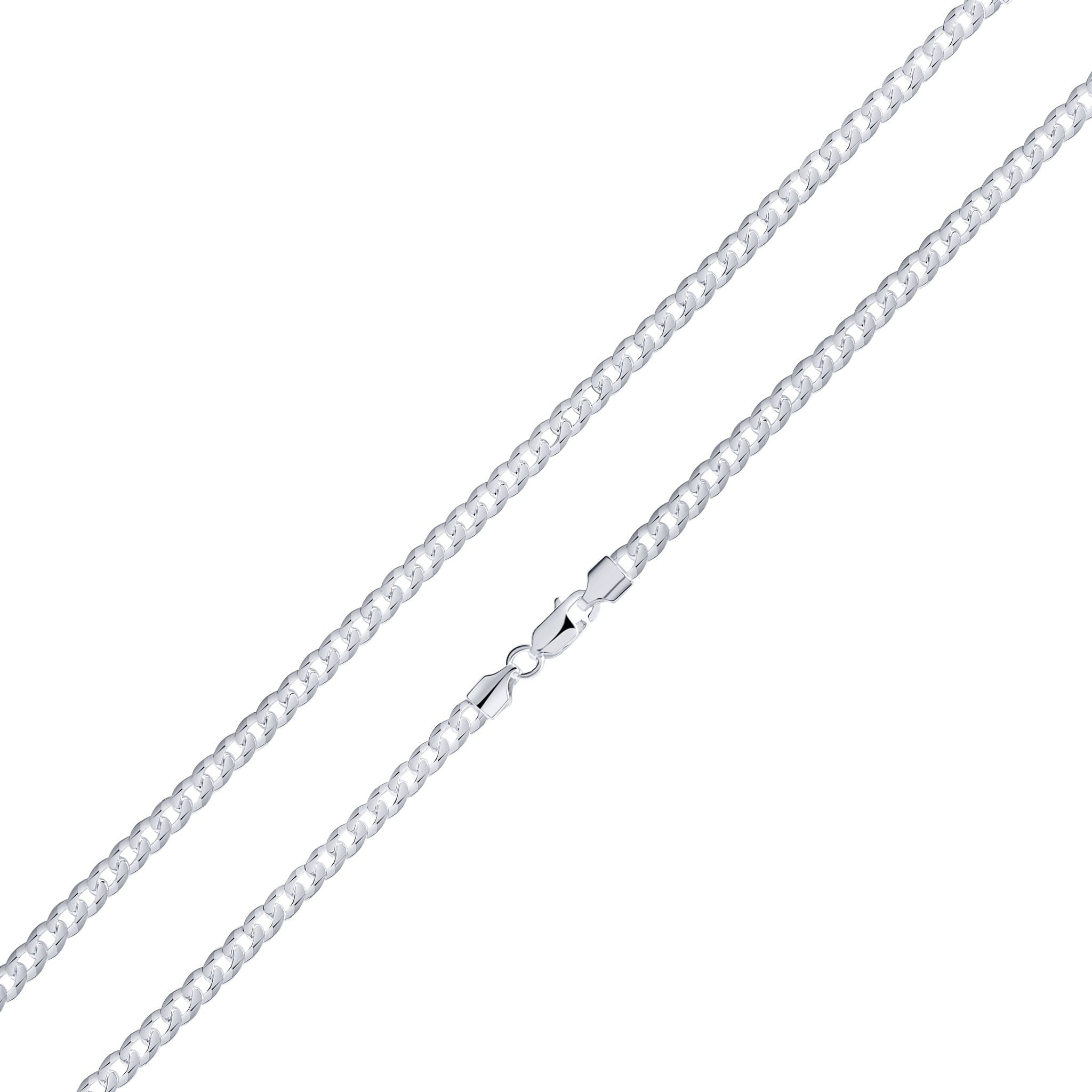 Silver 4.5mm Curb Necklace 18"