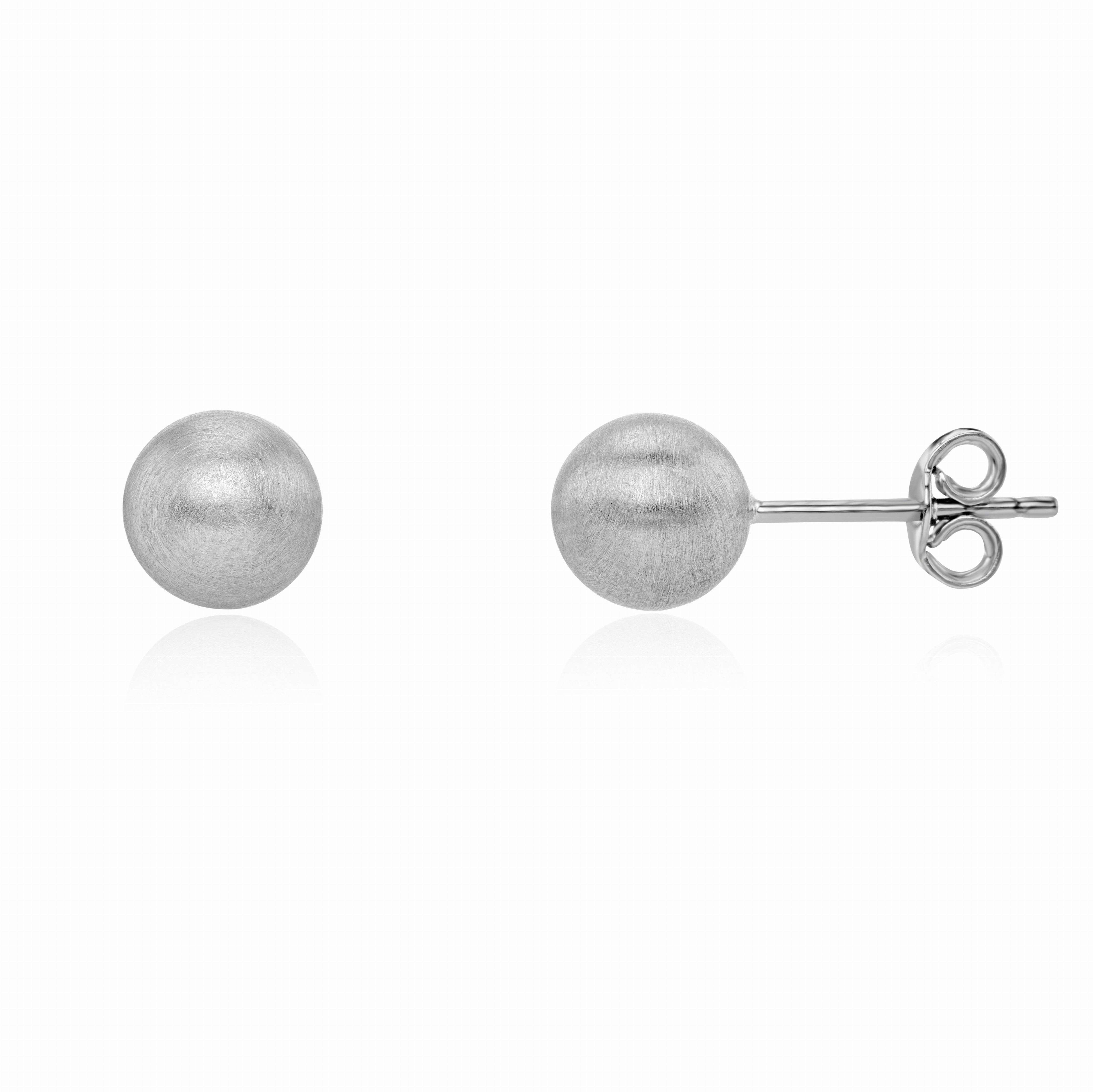 9CT WG SATIN 7MM BALL STUD EARRINGS