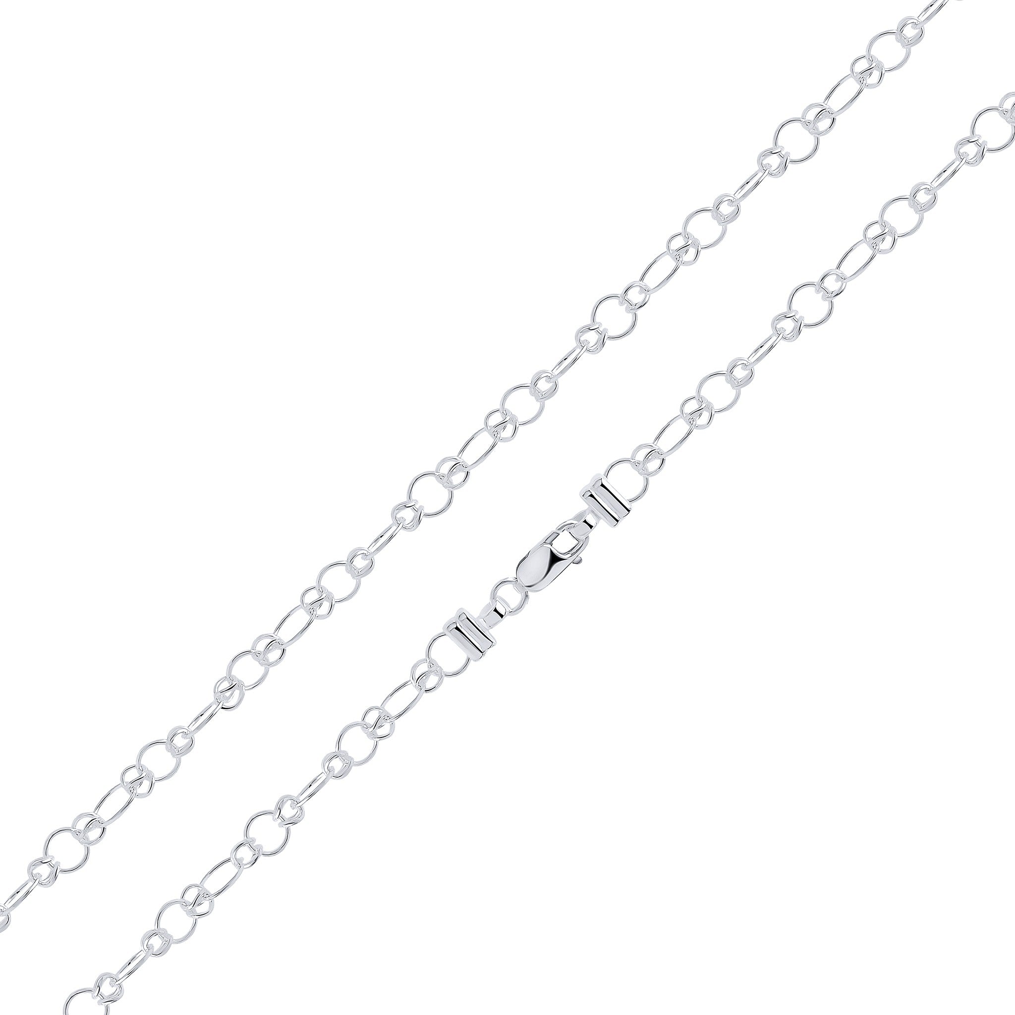 Silver HM Oval Fancy Bracelet 7.5