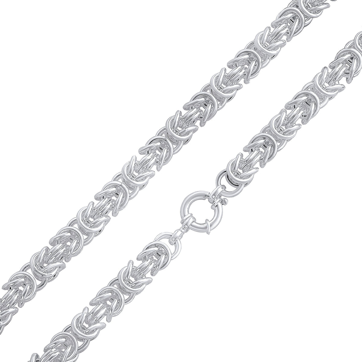 Silver 11mm Byzantine 8" Bolt Ring