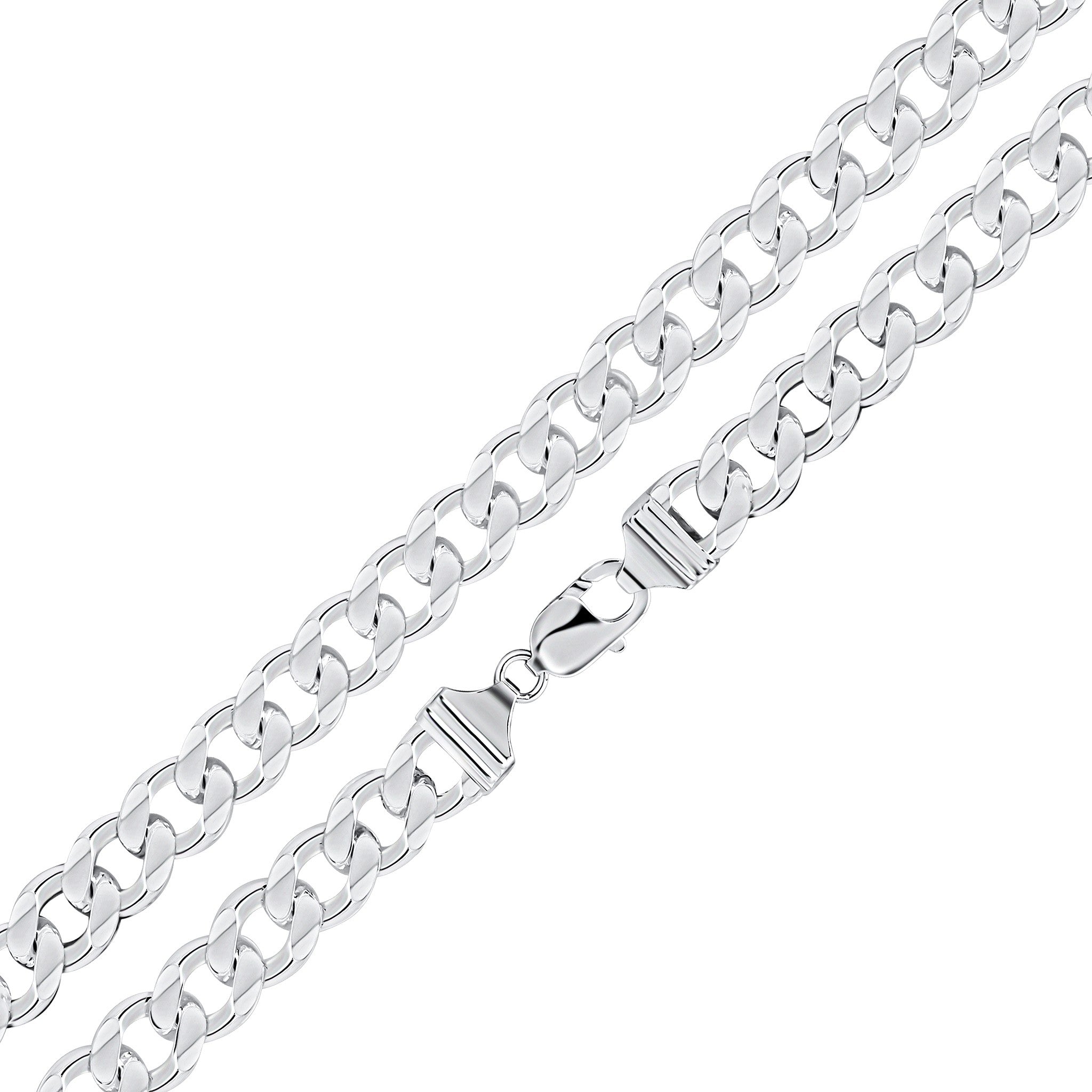 Silver 11mm Curb Bracelet 8.5"