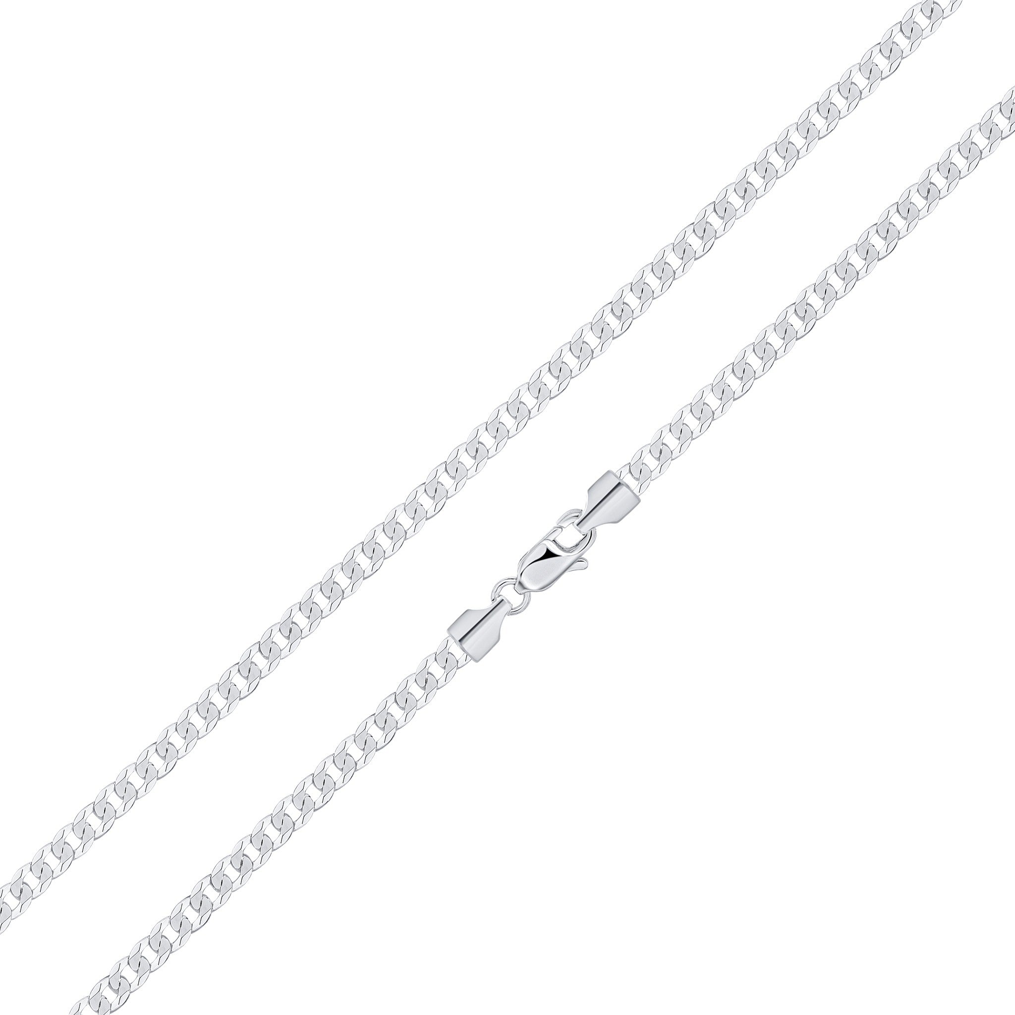 Silver 3.5mm Curb Necklace 24"