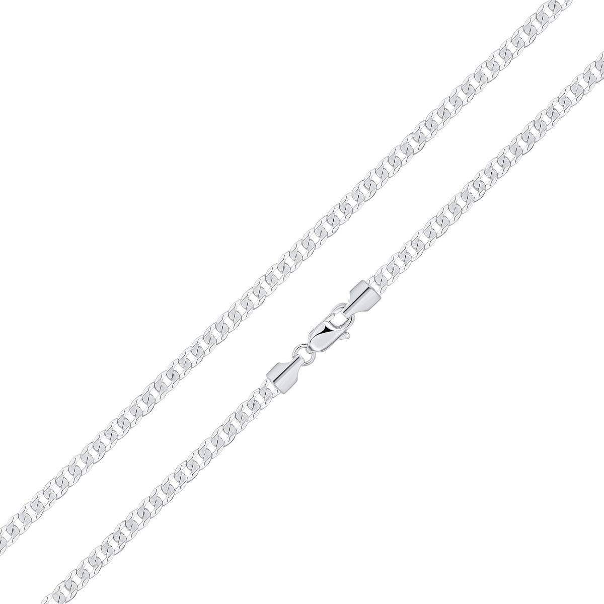 Silver 3.5mm Curb Necklace 18"