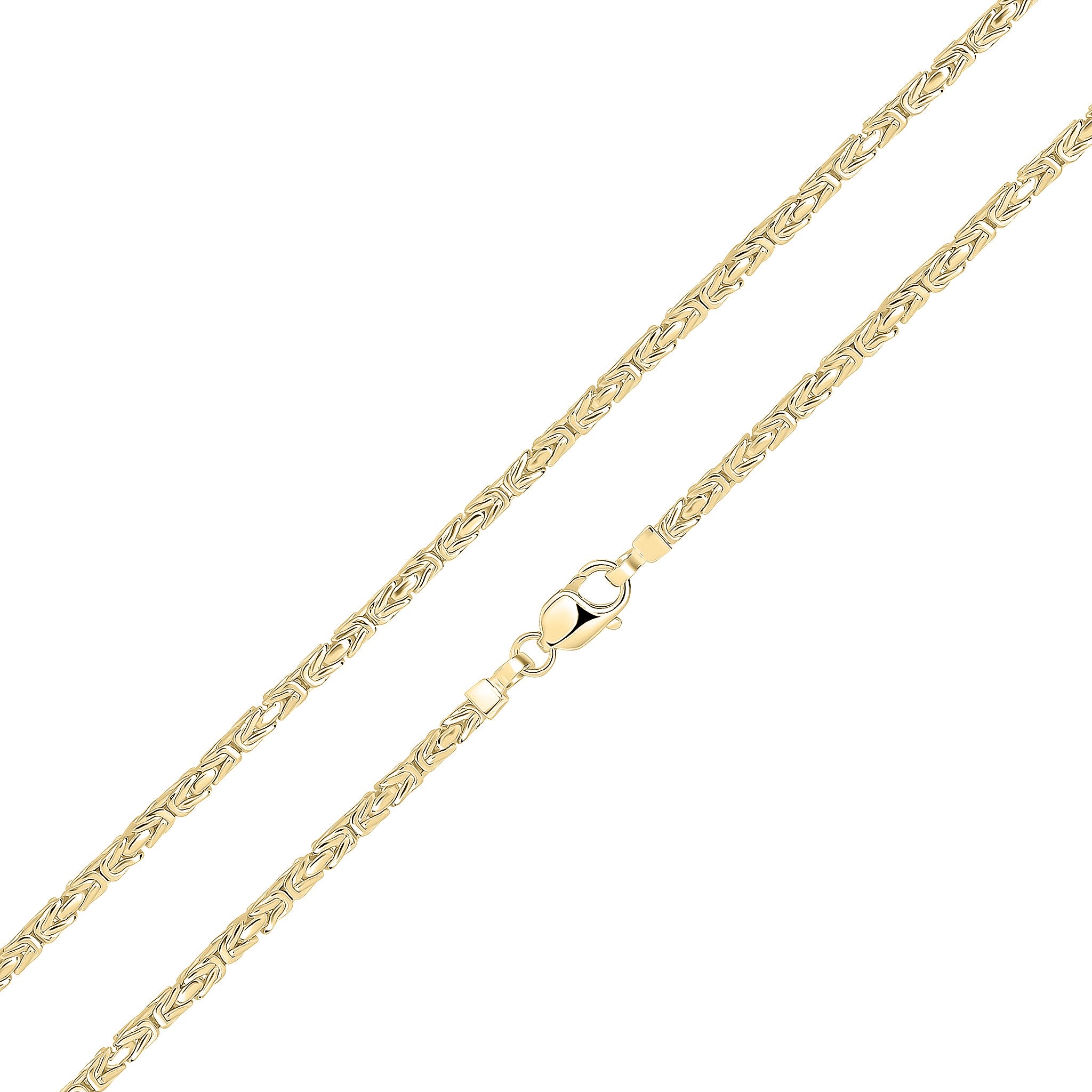 18ct Vermeil 4mm Square Byzantine 7.5"