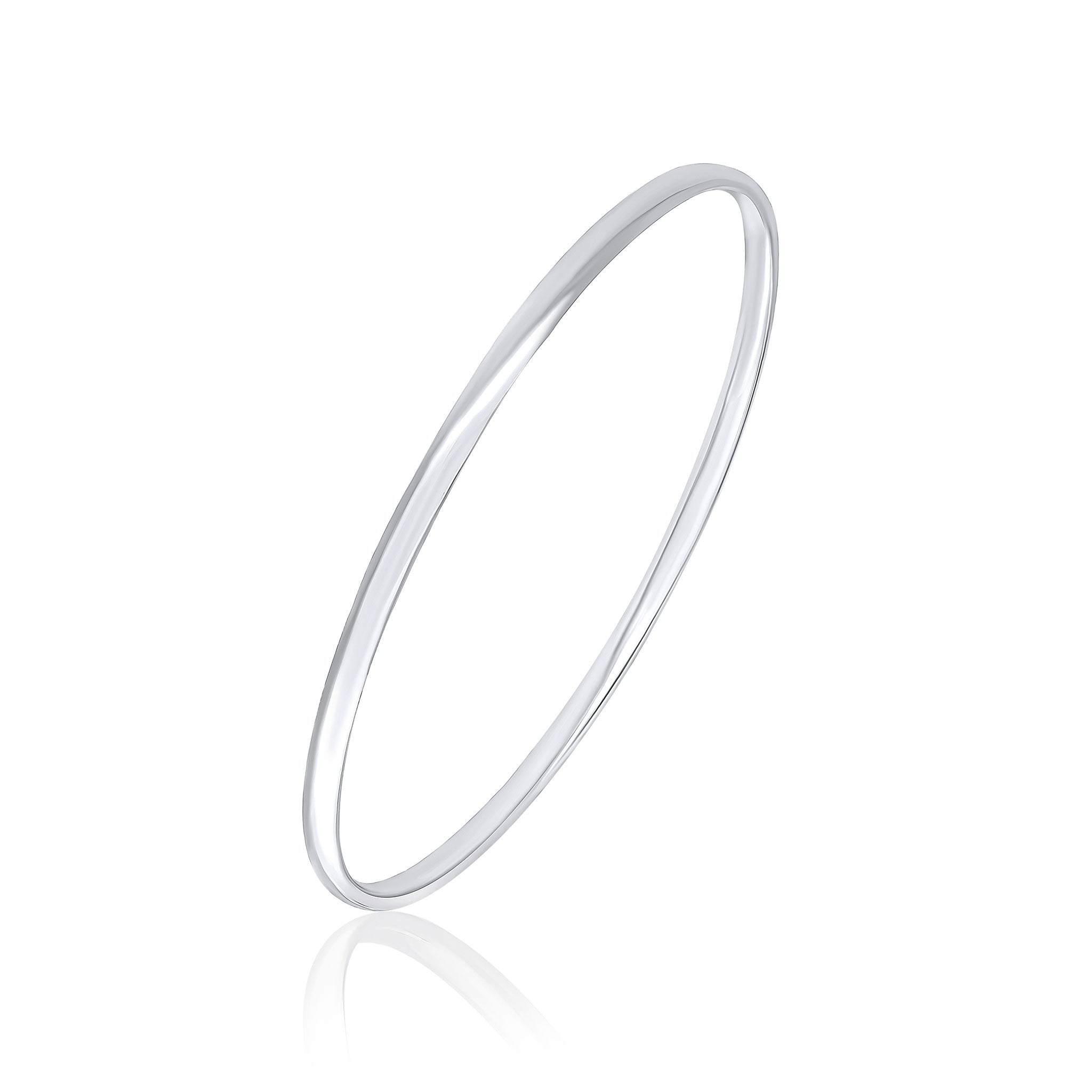 Silver Court Round 3mm Stacker Bangle 60mm