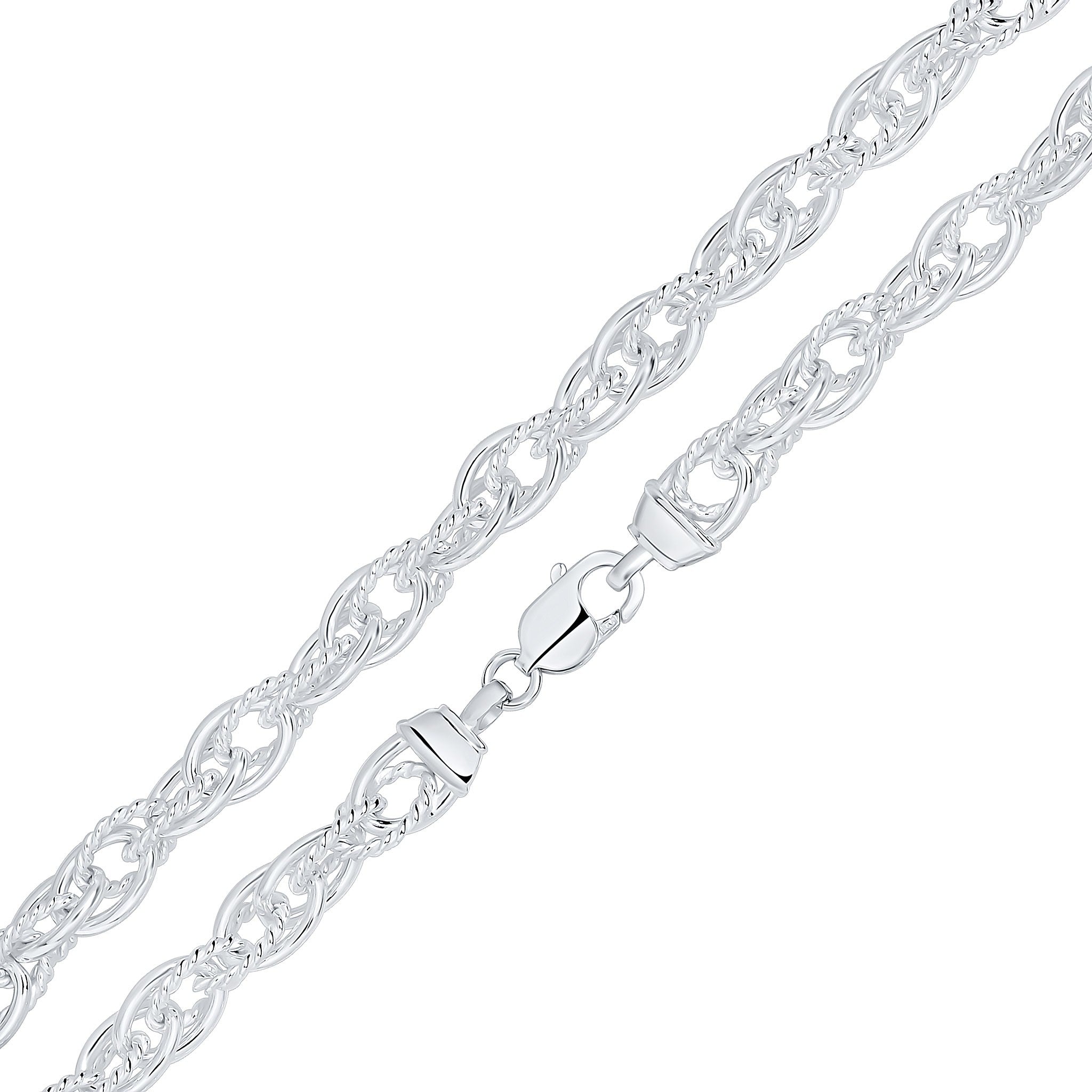 Silver 9mm Fancy Rope 7.5"