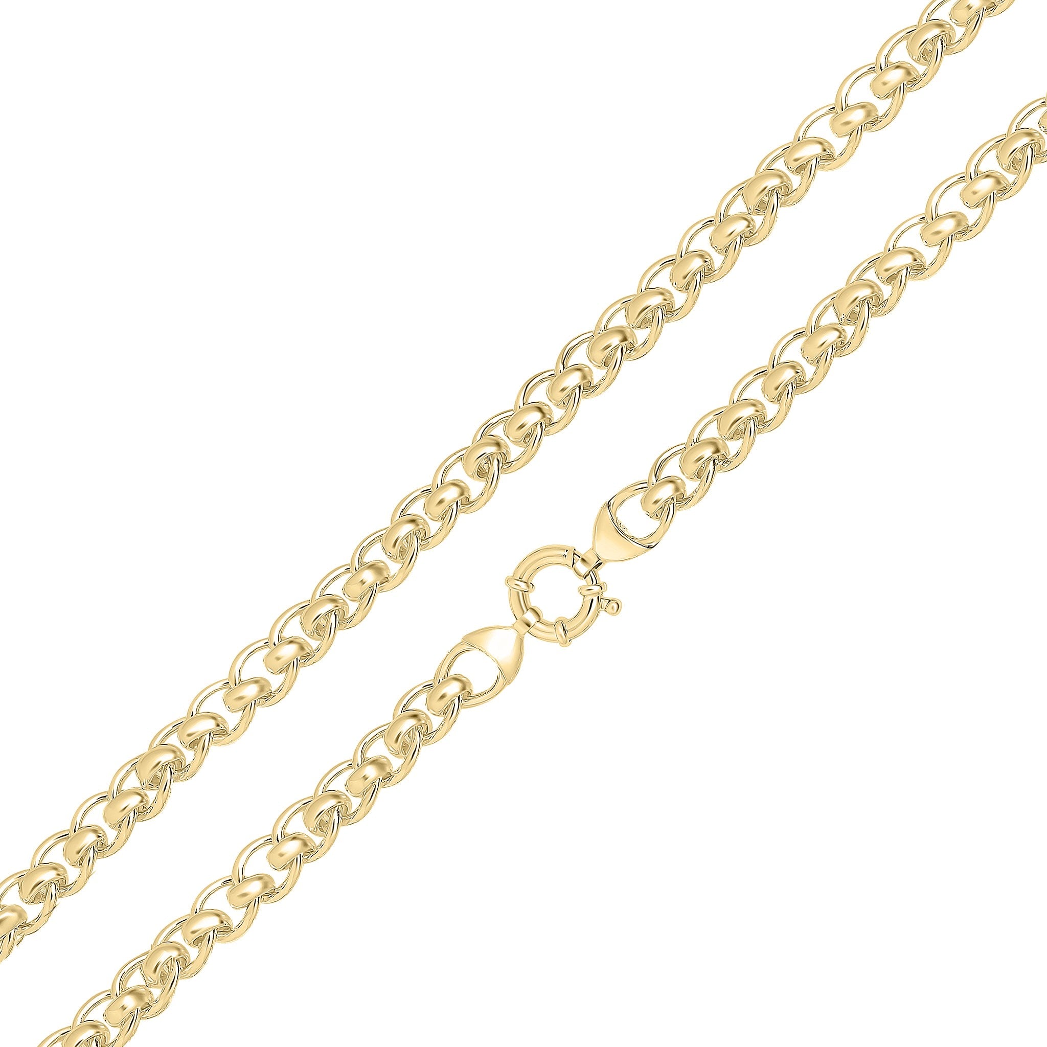 18ct Vermeil 10mm Rollerball 18" Bolt Ring