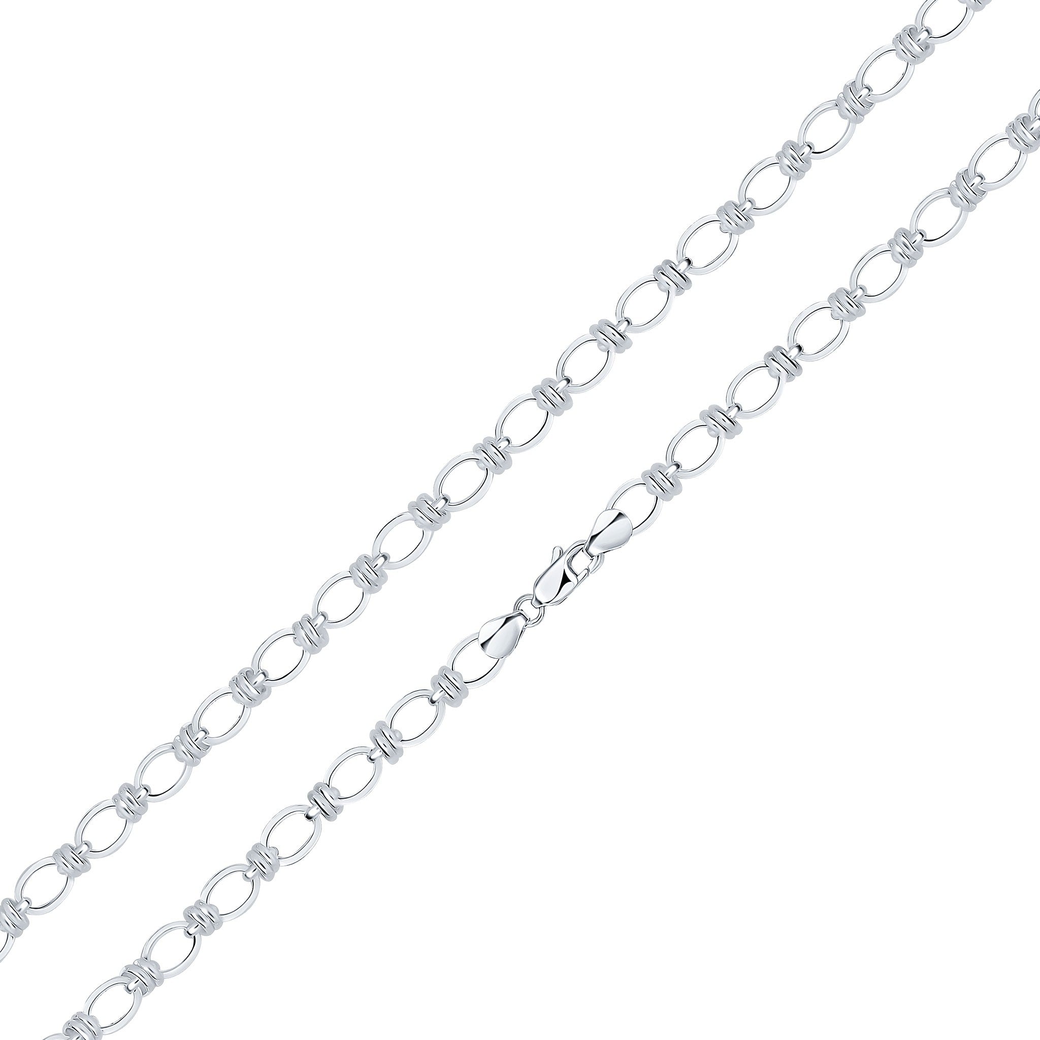 Silver 7.1mm Square Oval 18"