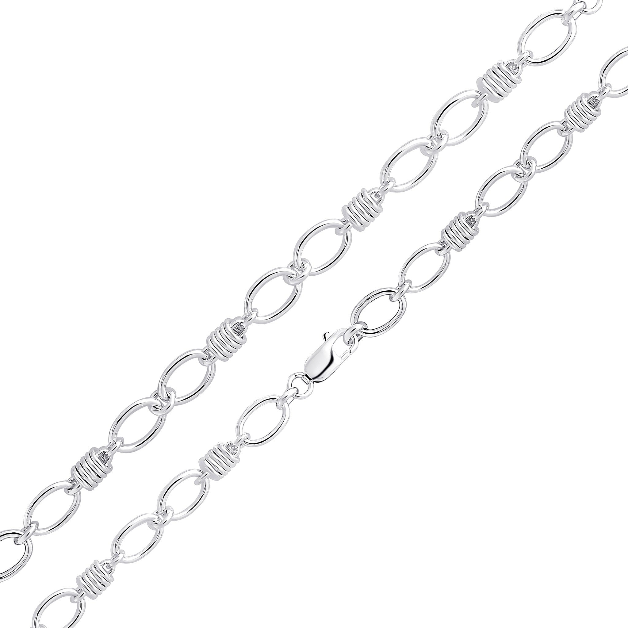 Silver 9.3mm Oval + Spring 7.5"