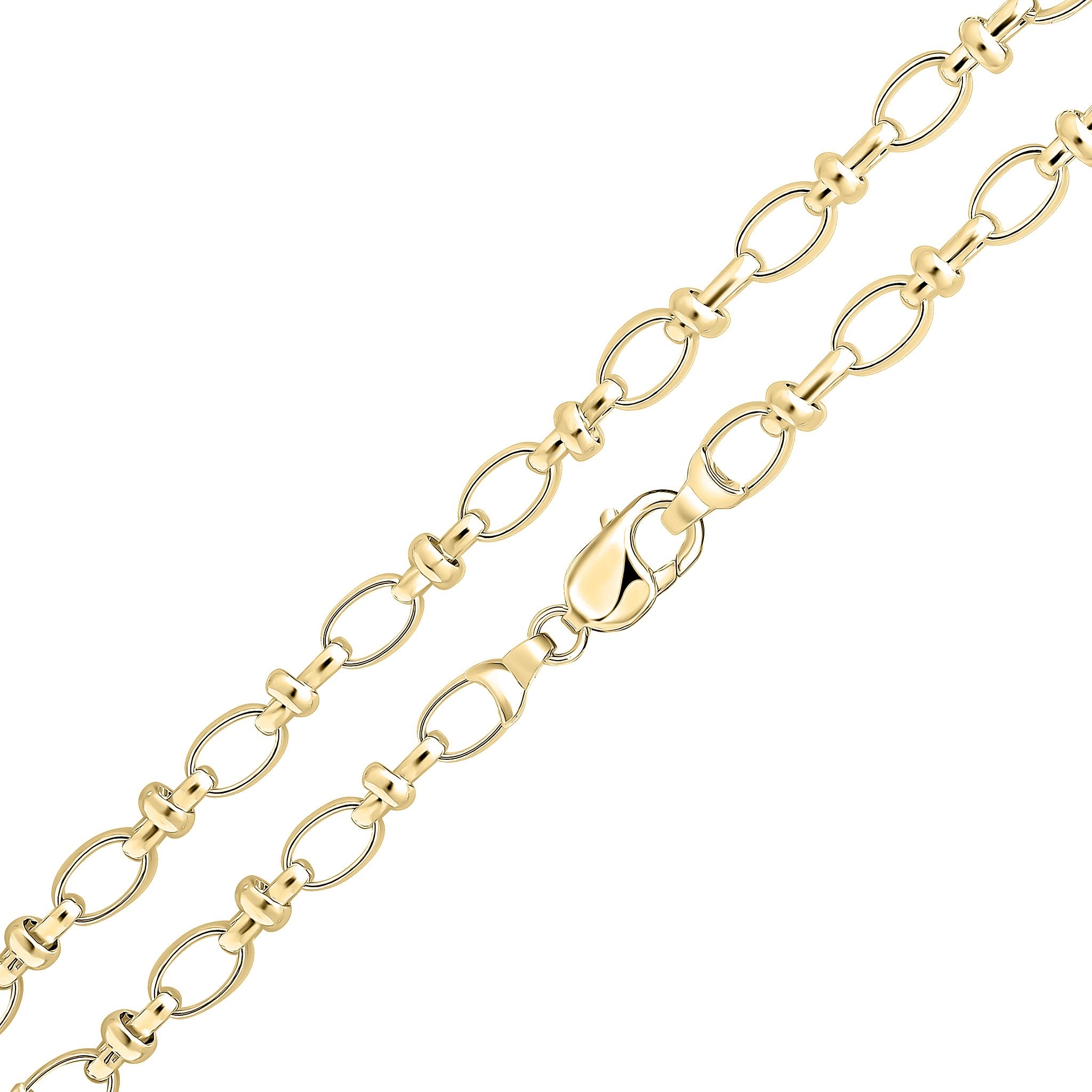 18ct Vermeil 8.5mm Oval Pinch Bar 8.5"