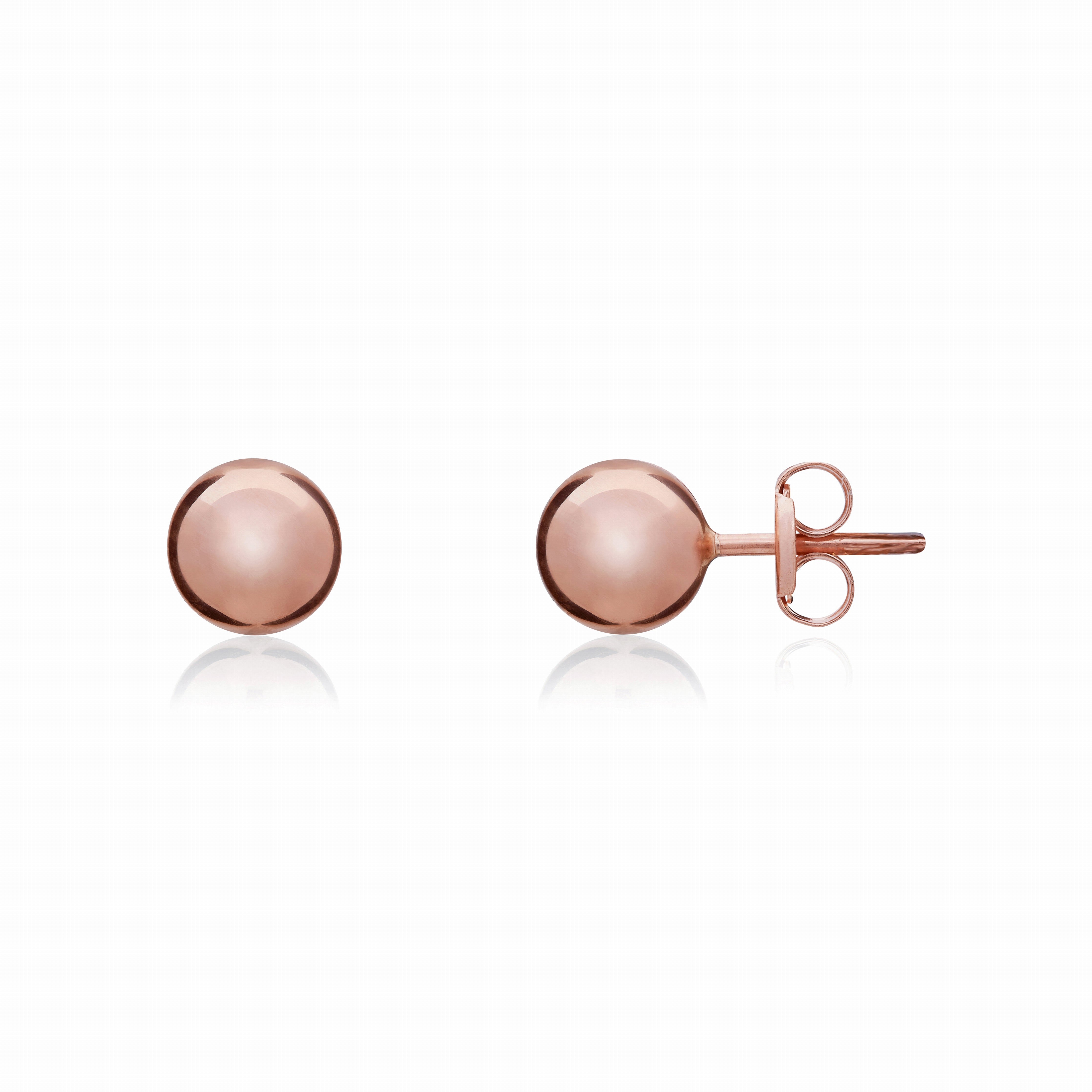 9CT ROSE GOLD 4MM POLISHED BALL STUDS