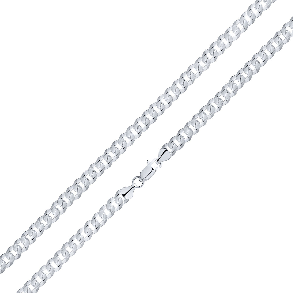 Silver 6.5mm Curb Necklace 20"