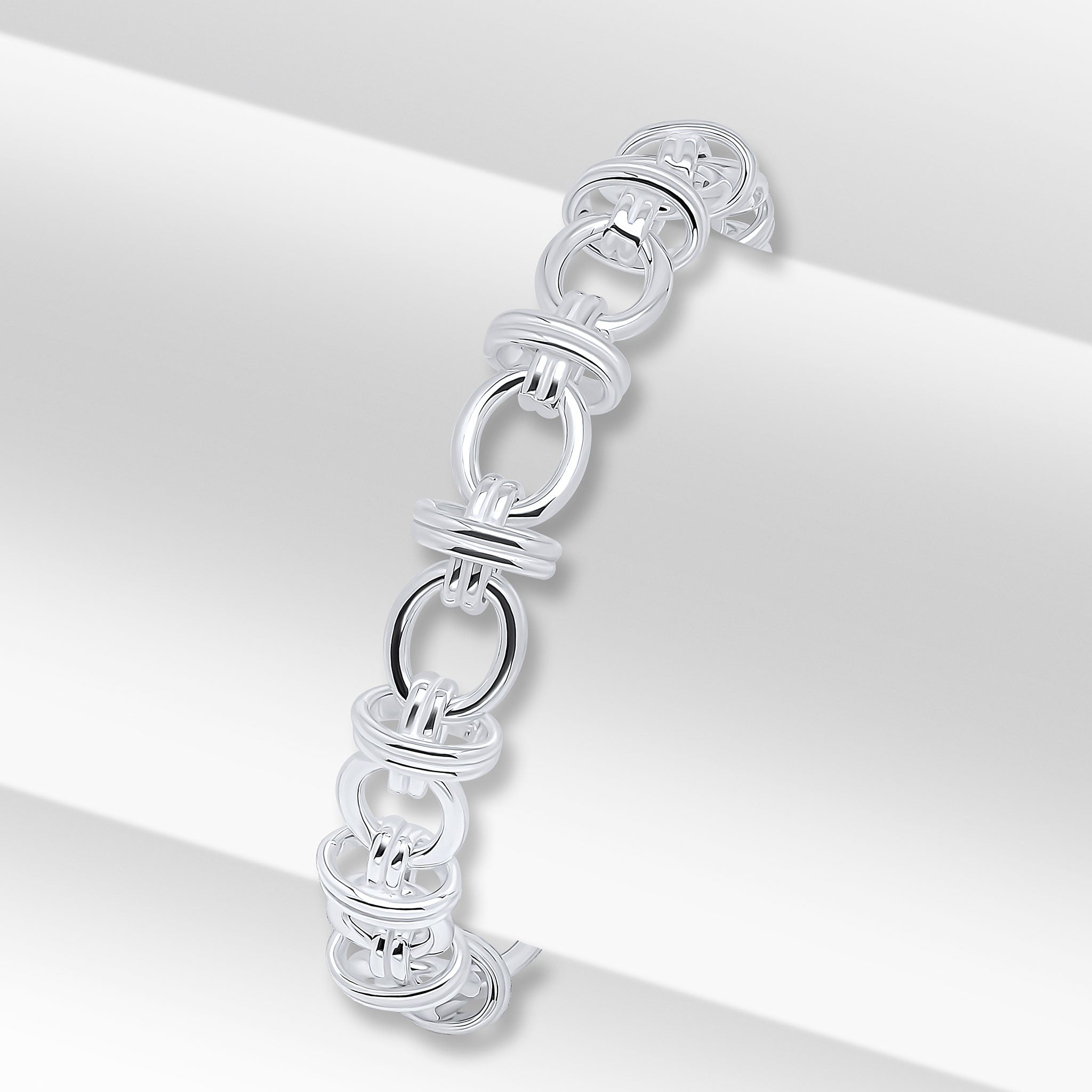 Silver 9mm Oval Double Ring 7.5"