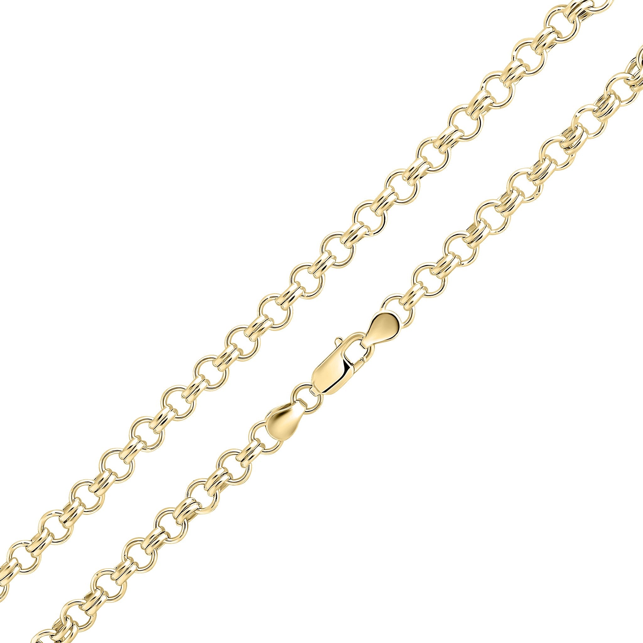 18ct Vermeil 6.1mm two-one Cable 7.5"