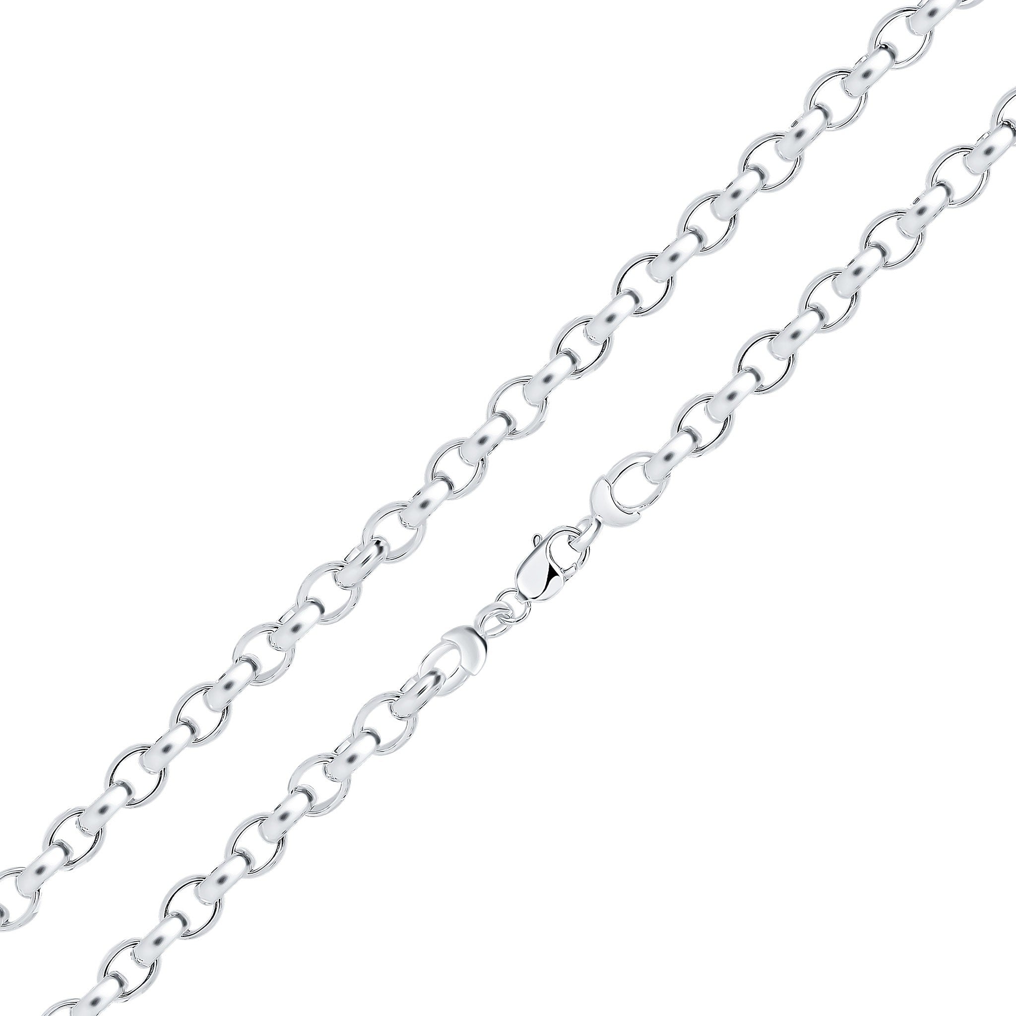 Silver 10x12mm Oval Belcher 8.5"