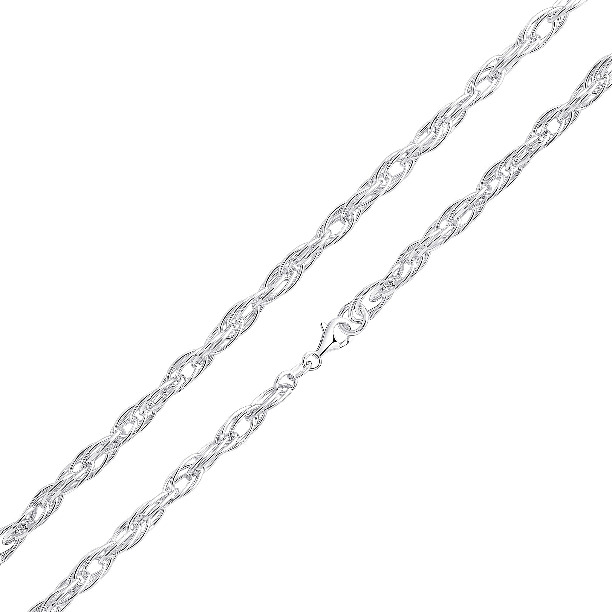 Silver 6mm Oval Rope Plain 7.5"