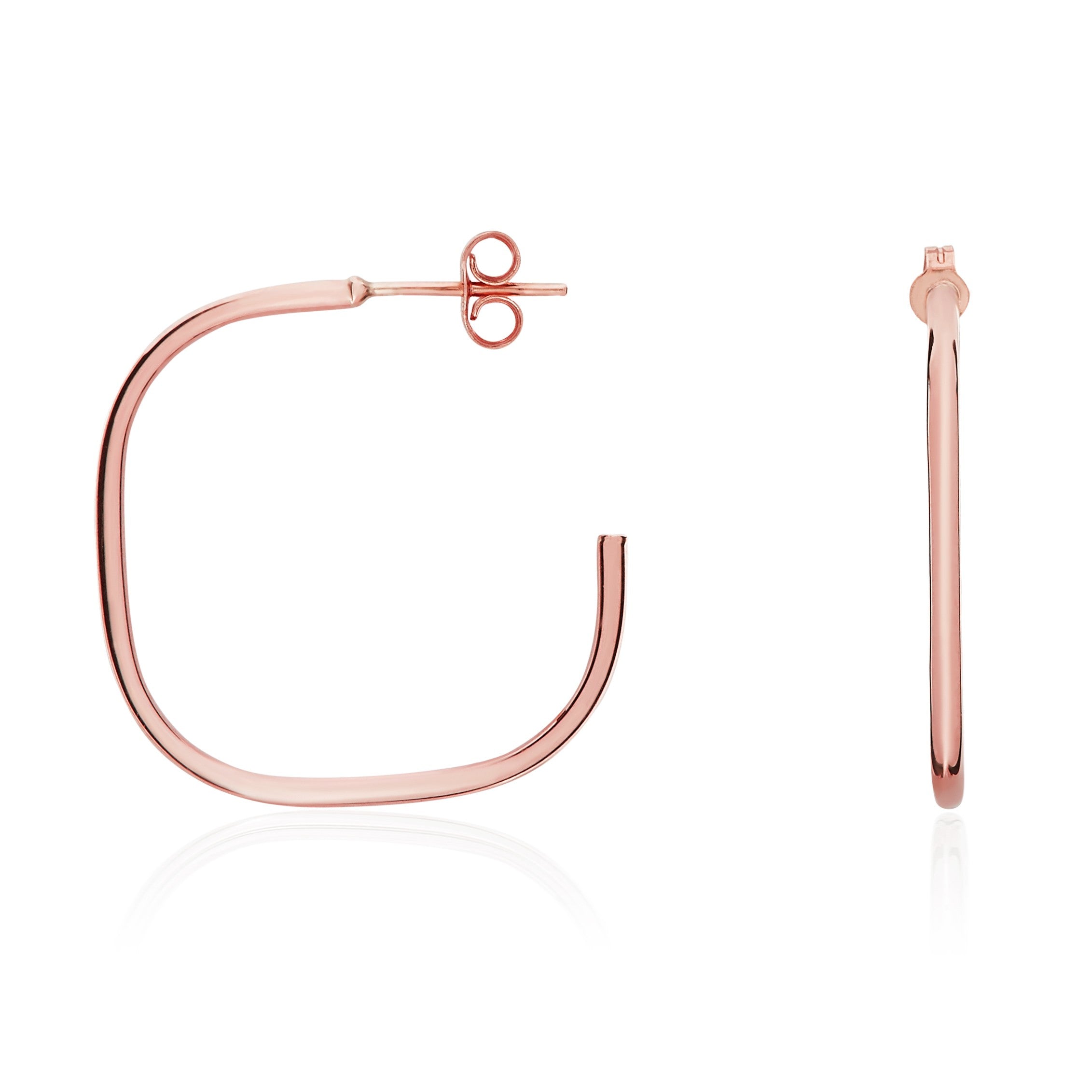 9CT RG ROUND TUBE CUSHION SHAPE HOOP WITH PEG AND SCROLL