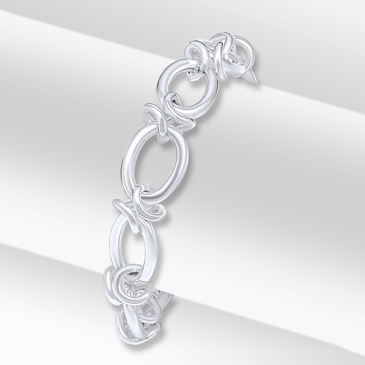 Silver 12mm Oval Knot 8" Bolt Ring