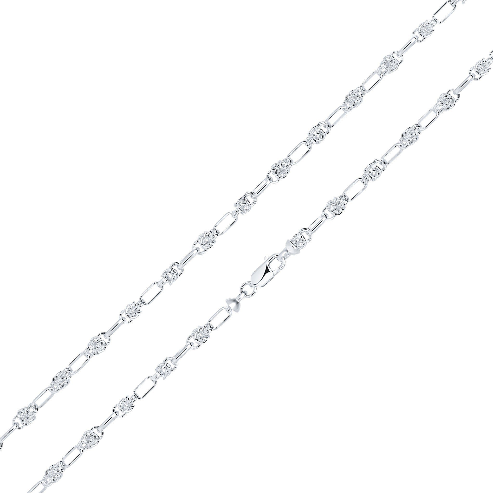 Silver 4.6mm Byzantine Oval Link 16"