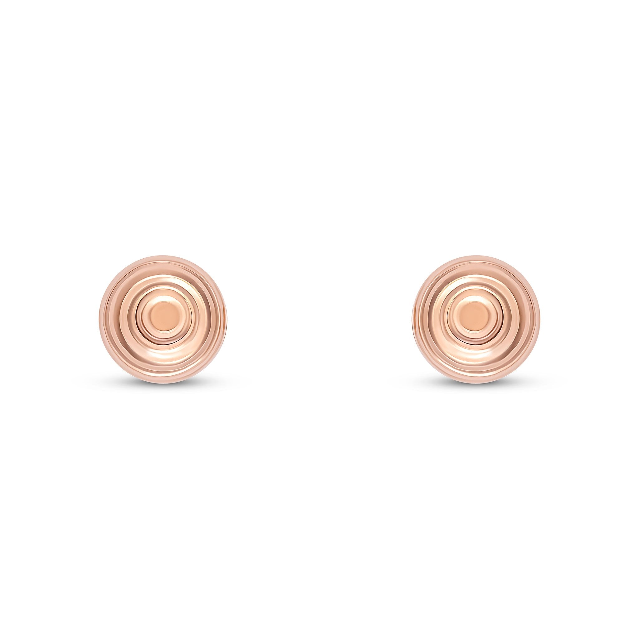 9CT ROSE GOLD STRIPED/POLISHED 8MM BALL STUD EARRINGS