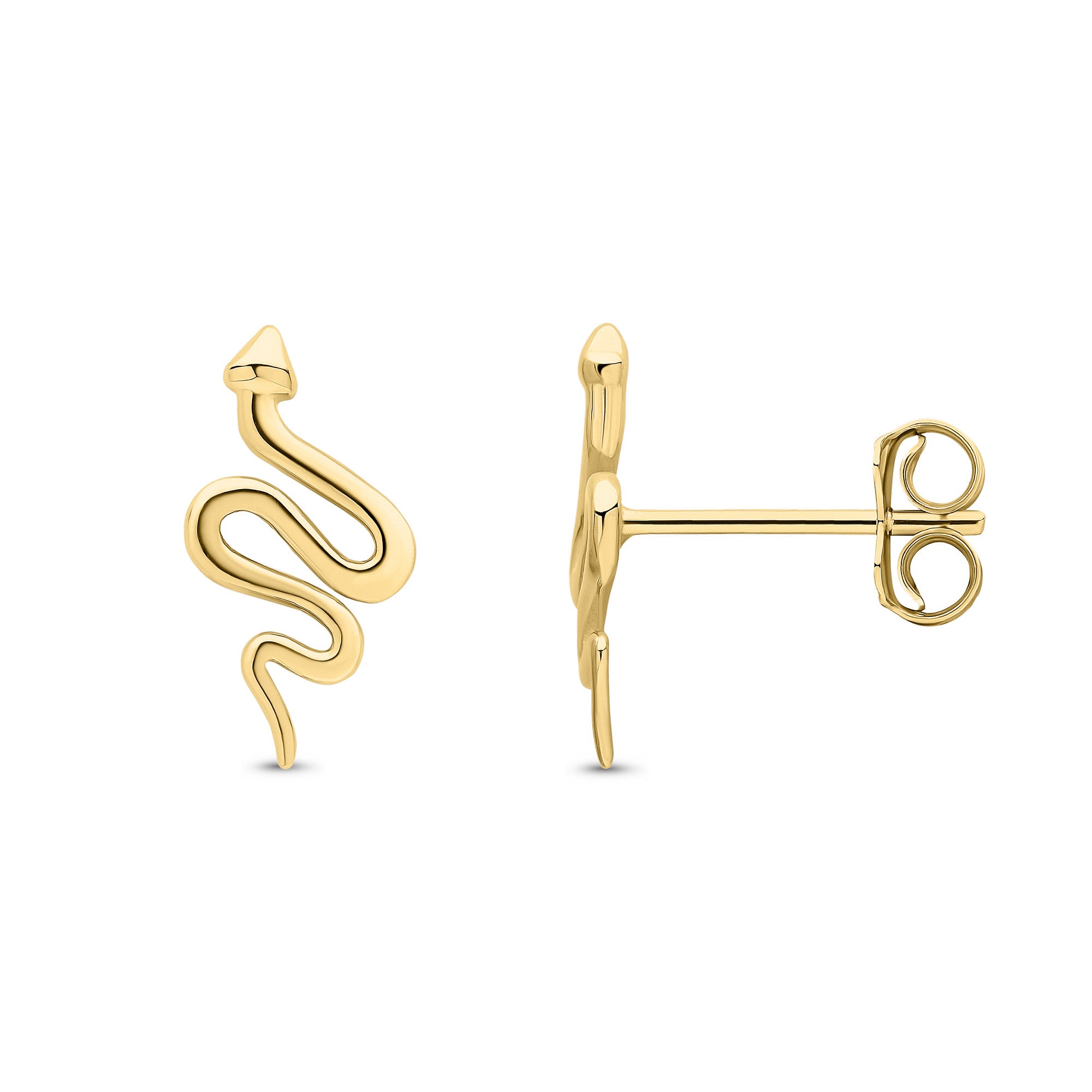 9CT YG POLISHED SNAKE STUD EARRINGS