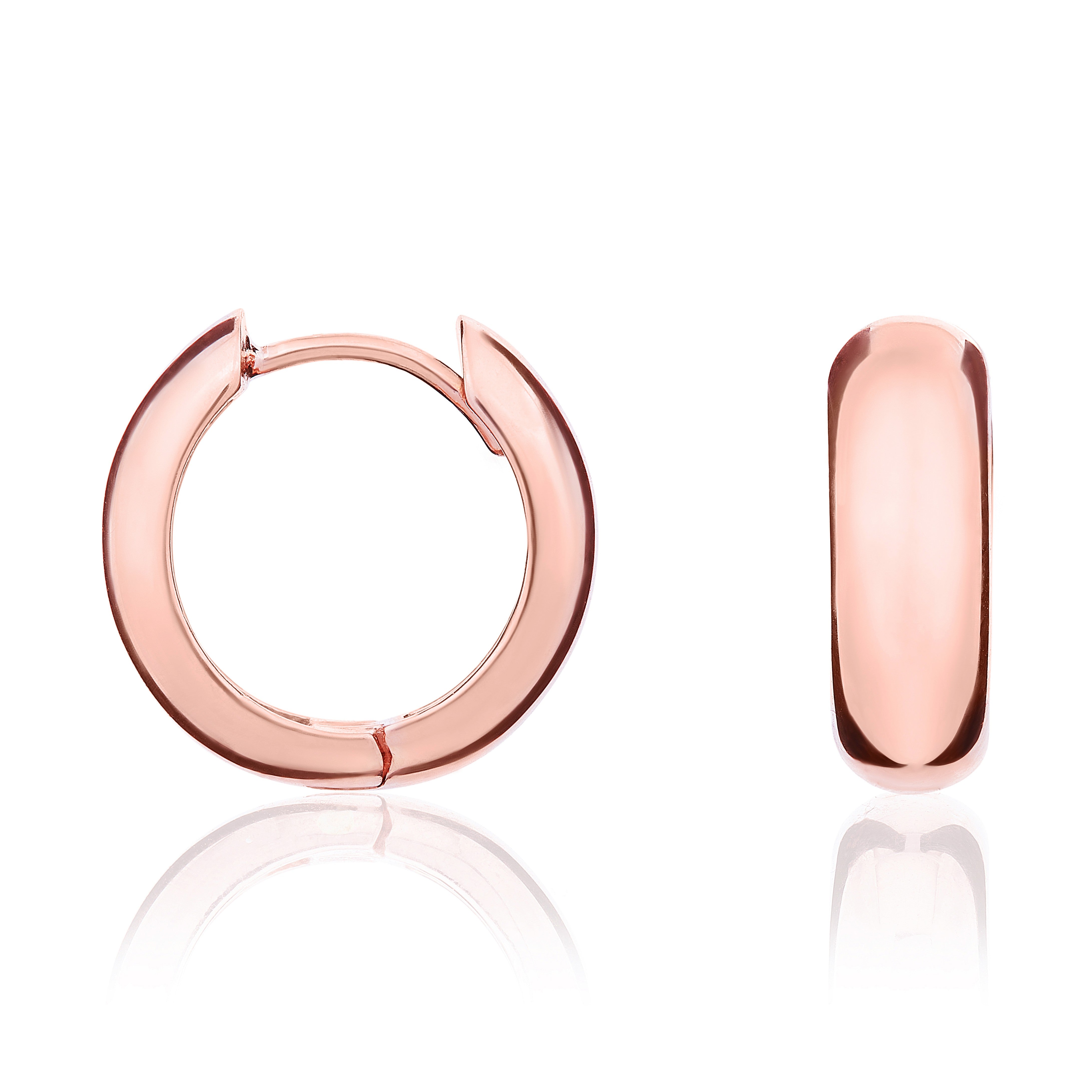 9CT ROSE GOLD ROUNDED HUGGY EARRINGS