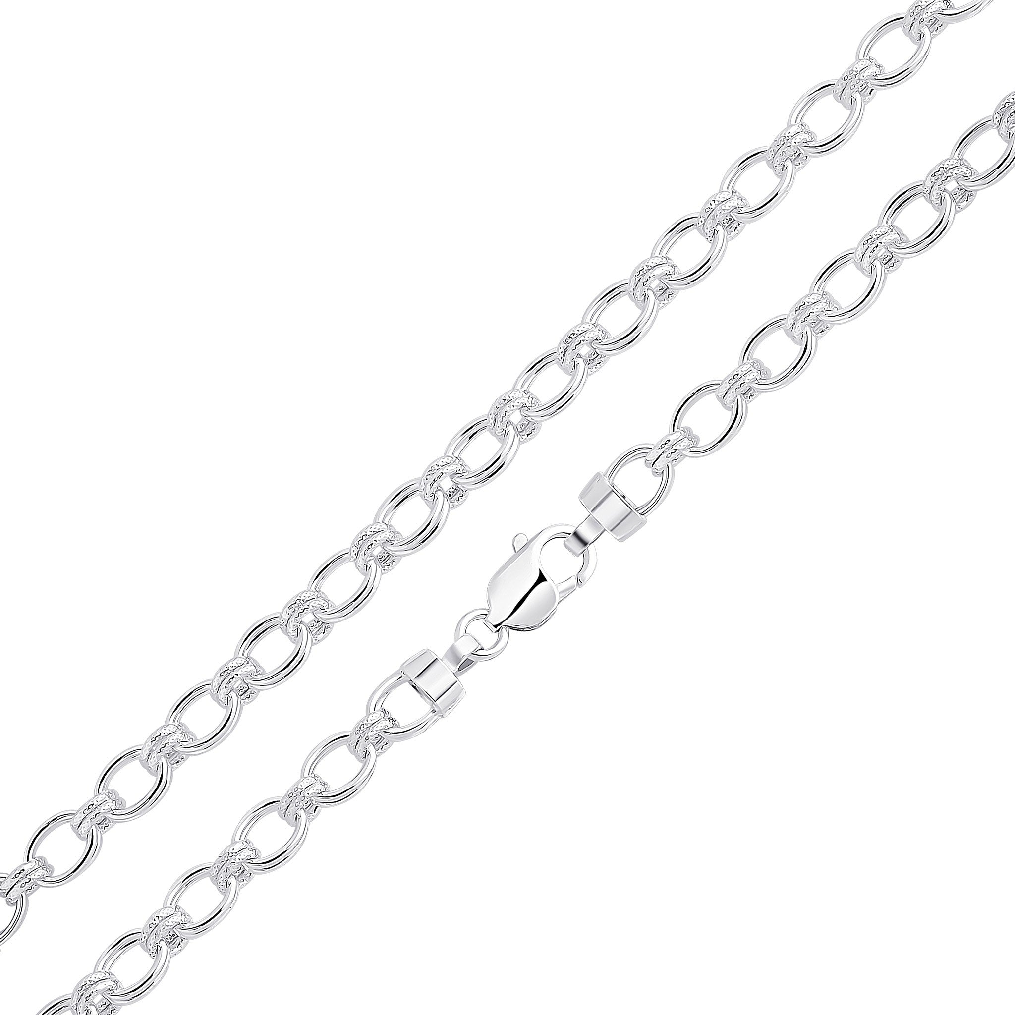 Silver 7.5mm Oval Double Loop 7.5"