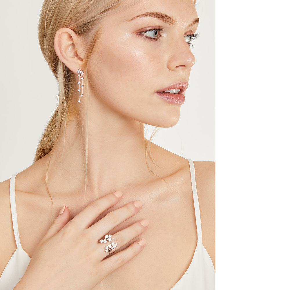 Sterling Silver Cubic Zirconia Scatter Earrings
