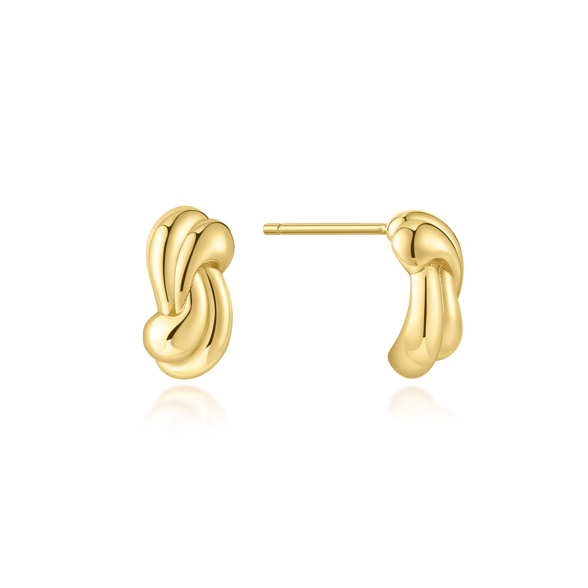 Gold Rope Twist Stud Earrings