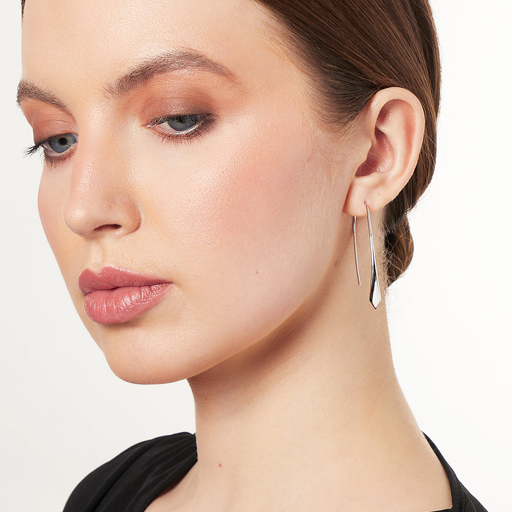 Sterling Silver Pull Through Earrings
