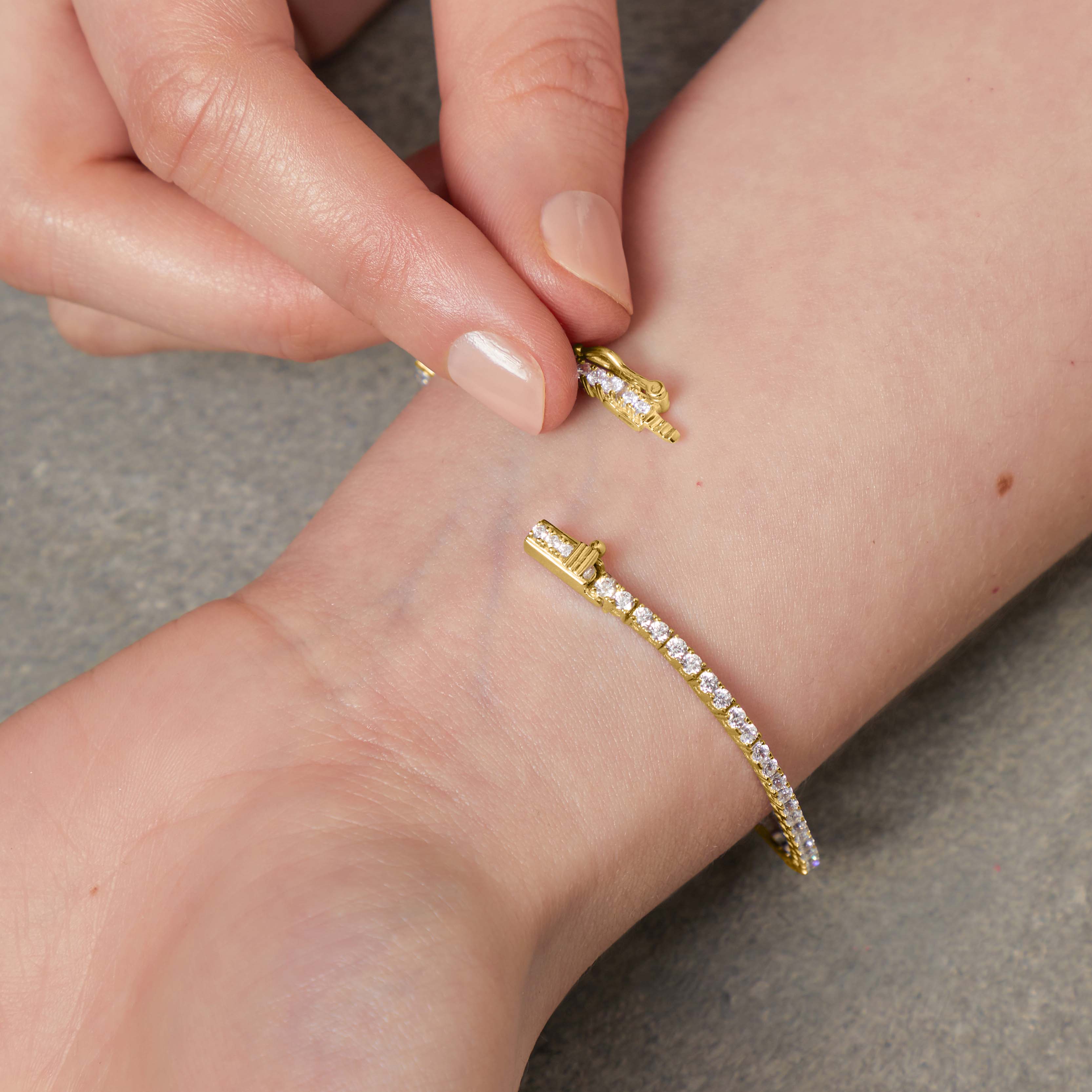 Gold Vermeil 2.5ct Tennis Bracelet