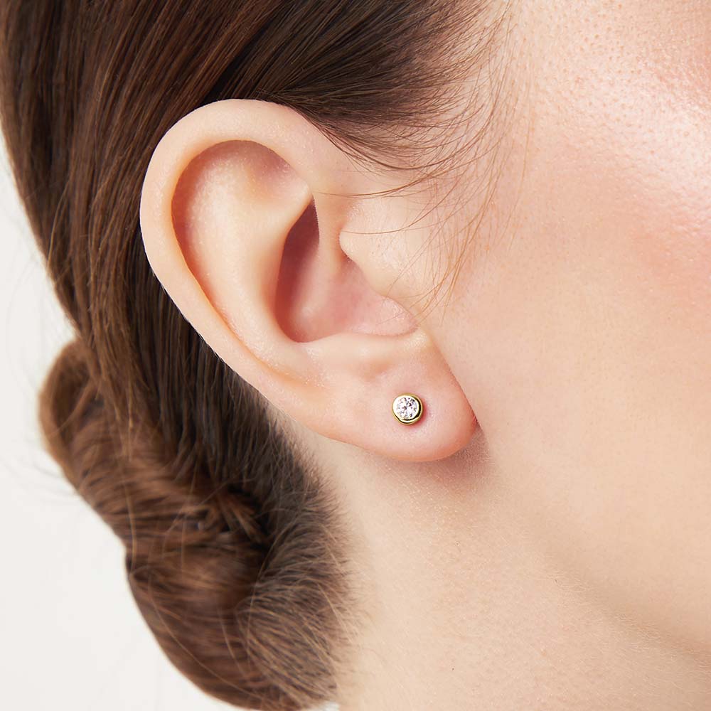 Gold Vermeil Small Rubover Stud Earrings