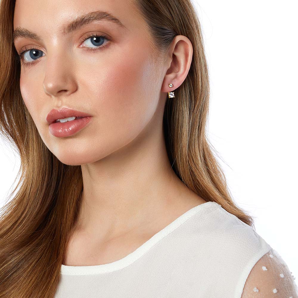 Gold Vermeil Solitaire Jacket Earrings