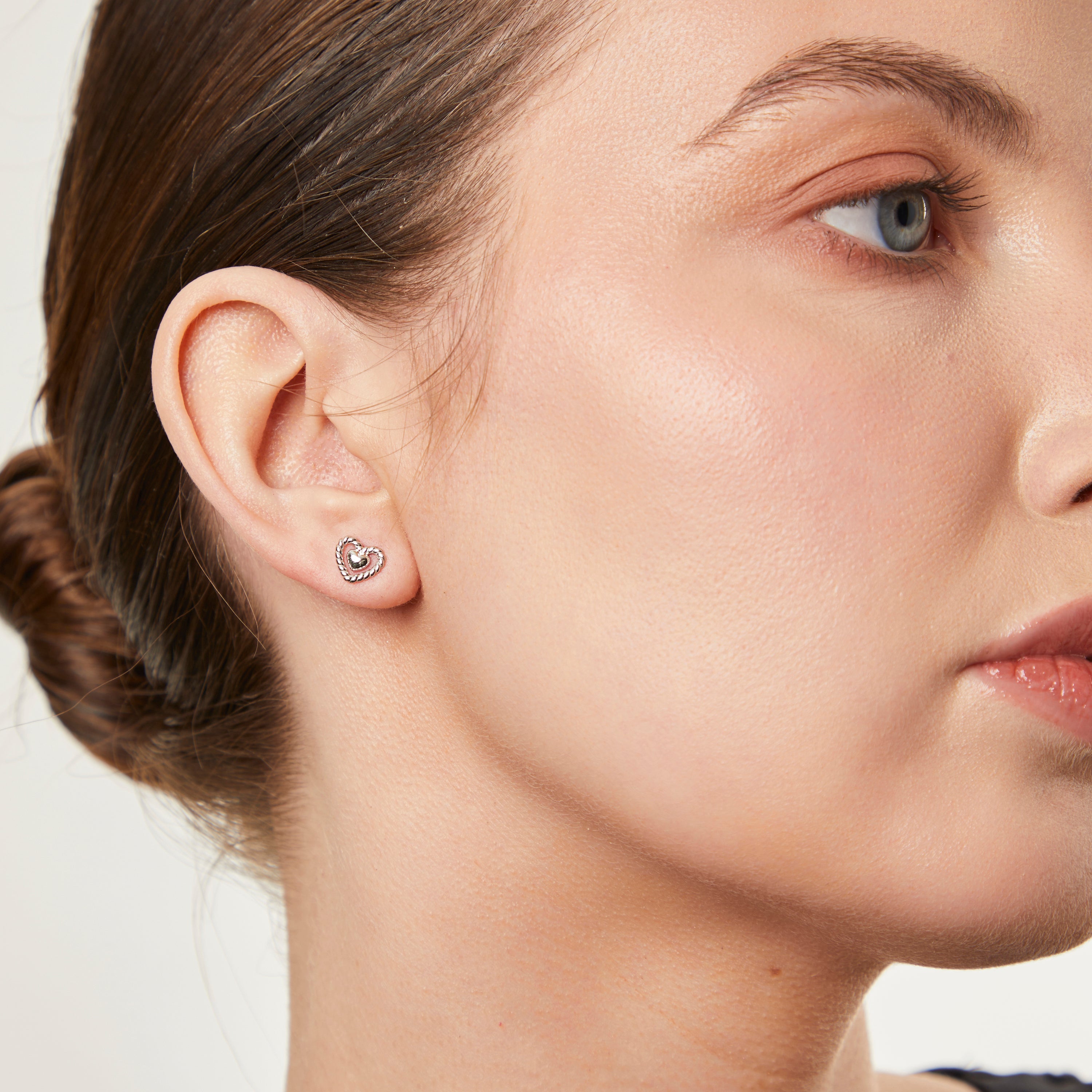Sterling Silver  Woven Open Heart  Earrings