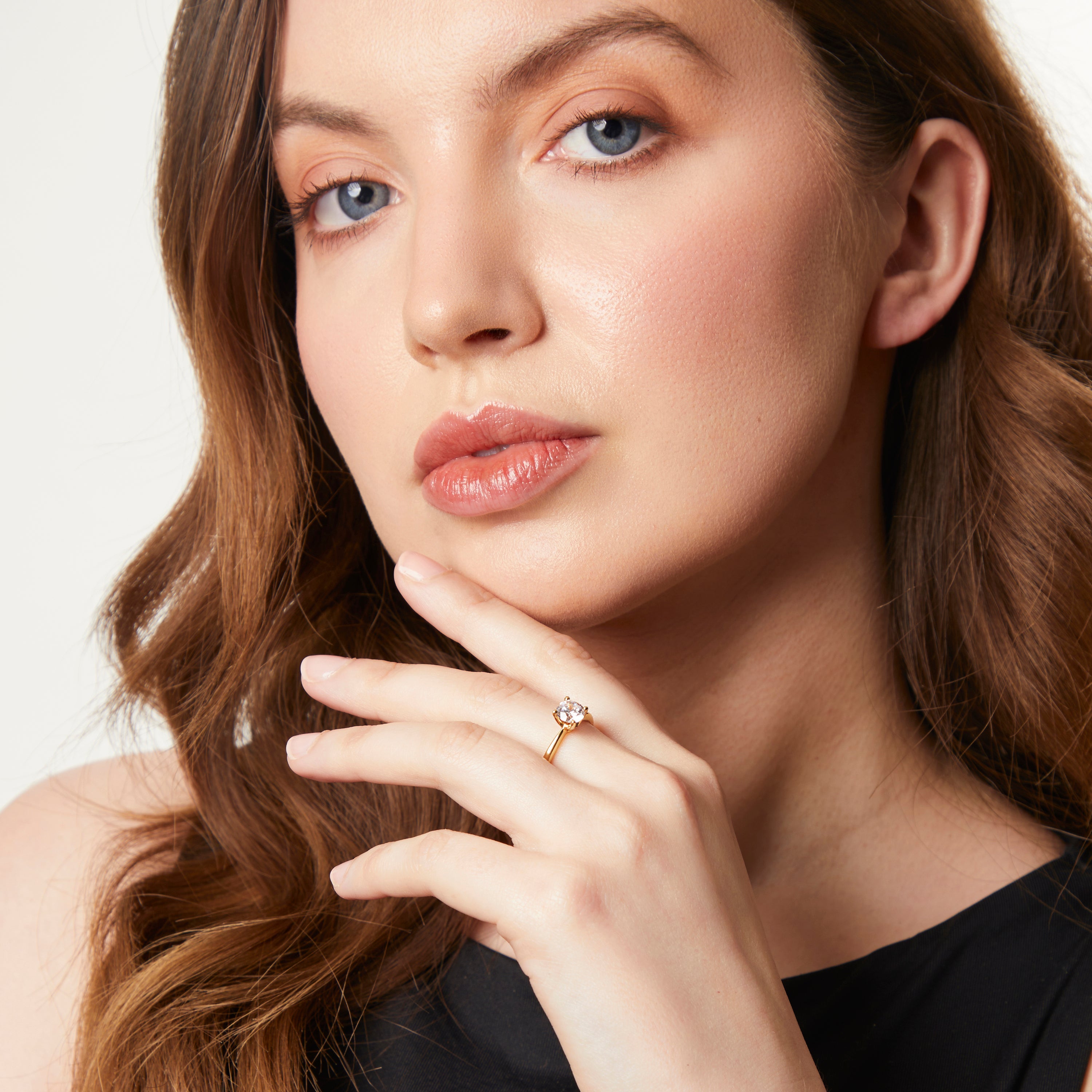Gold Vermeil 1 Carat Cubic Zirconia Solitaire Ring